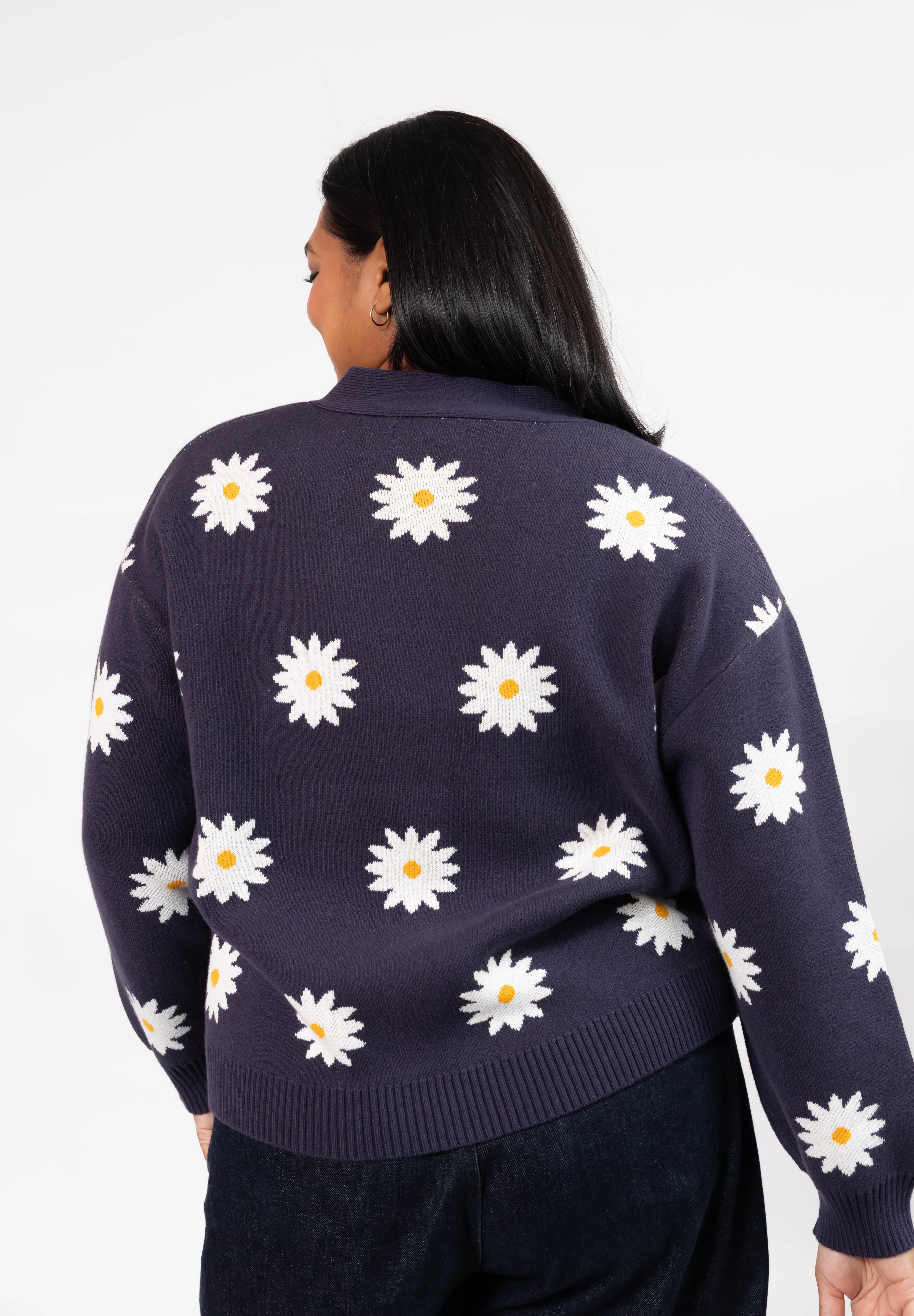 Daisy Cardigan in Navy Combo