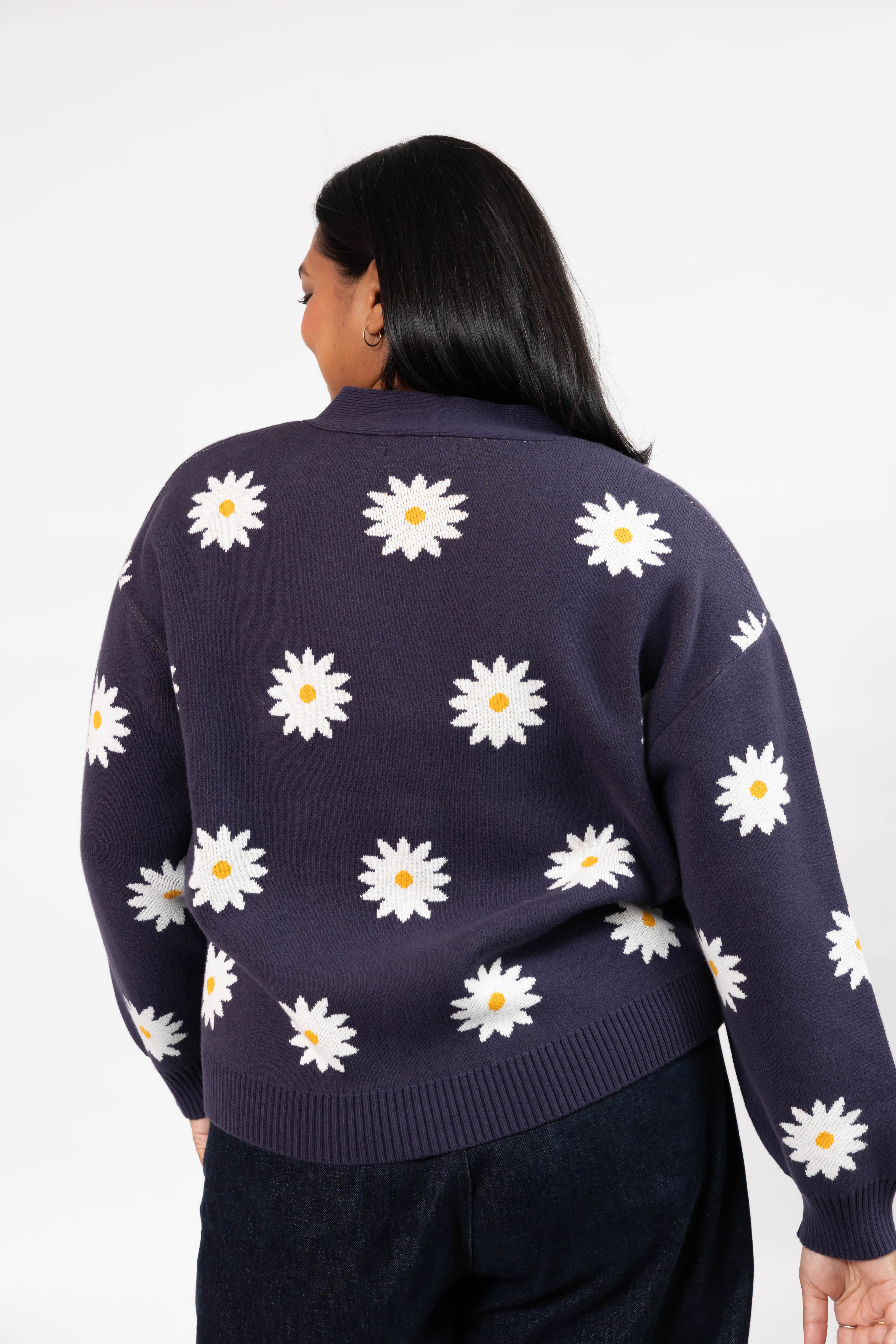 Daisy Cardigan in Navy Combo