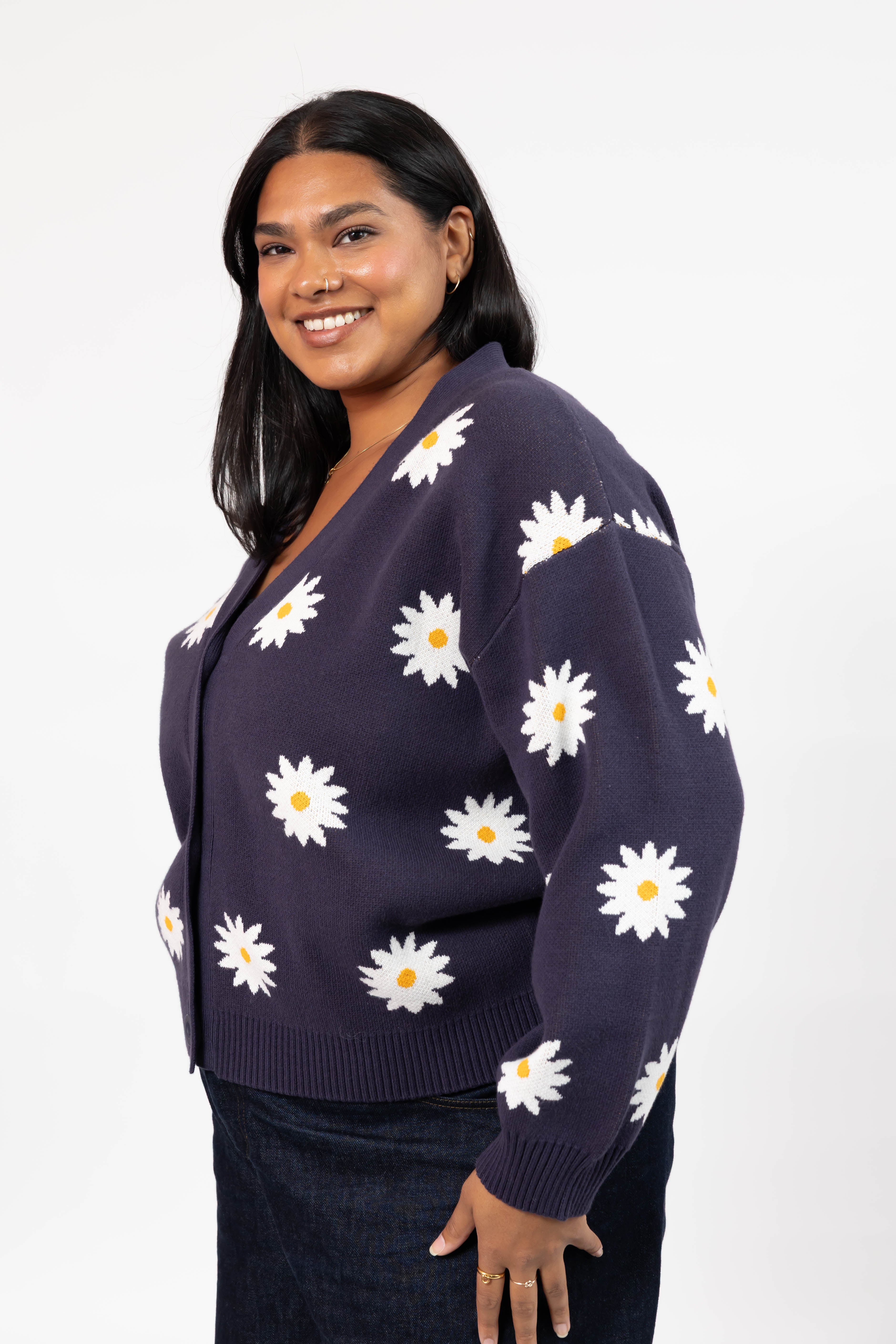Daisy Cardigan in Navy Combo