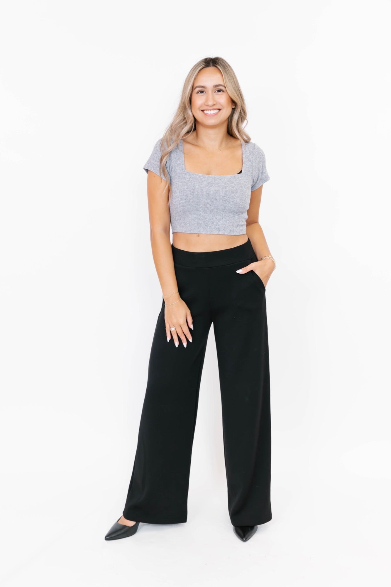 Demie Scuba Pants in Midnight Black