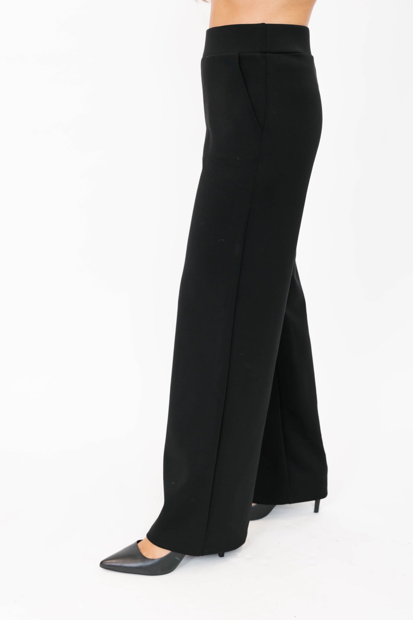 Demie Scuba Pants in Midnight Black