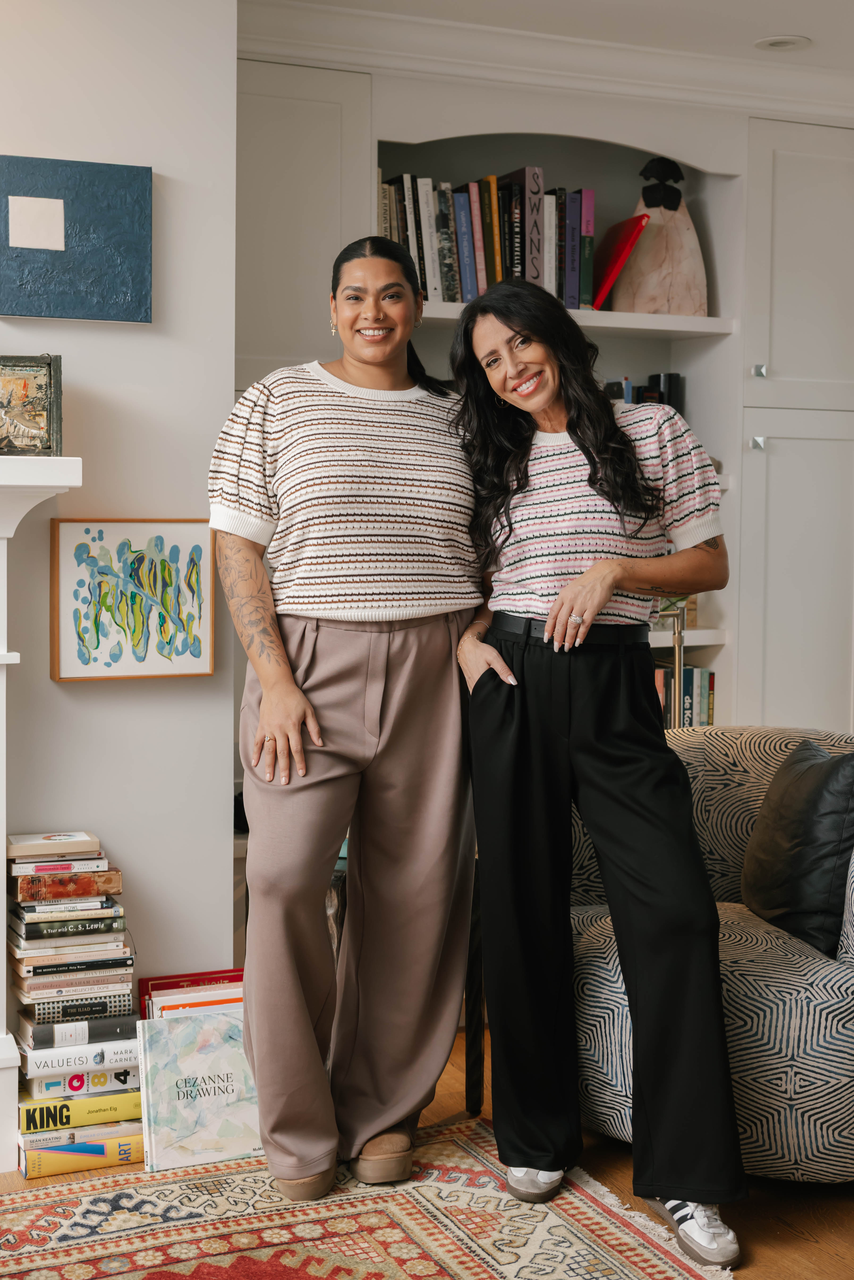 Donna Sweater Top in Latte Stripe