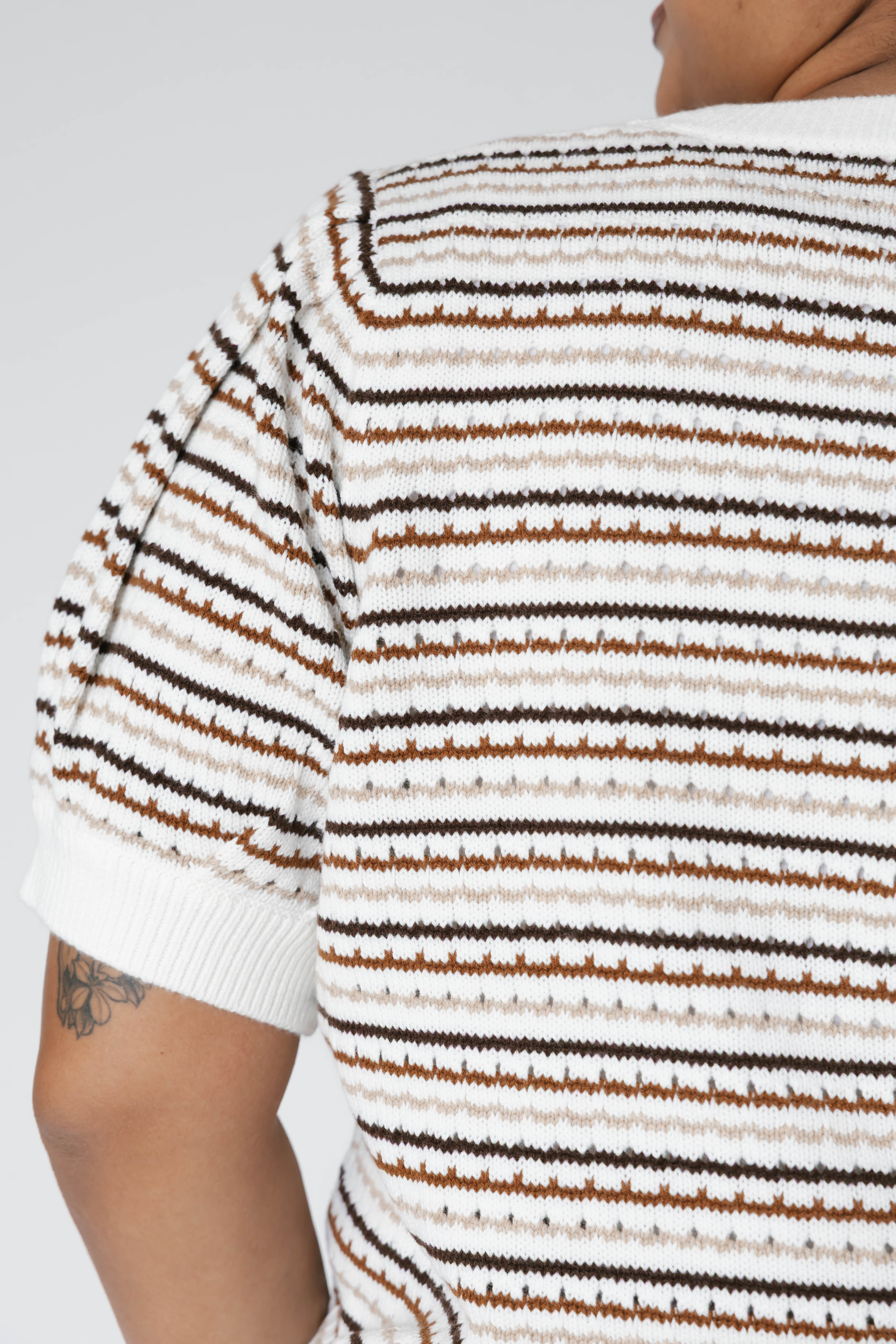 Donna Sweater Top in Latte Stripe