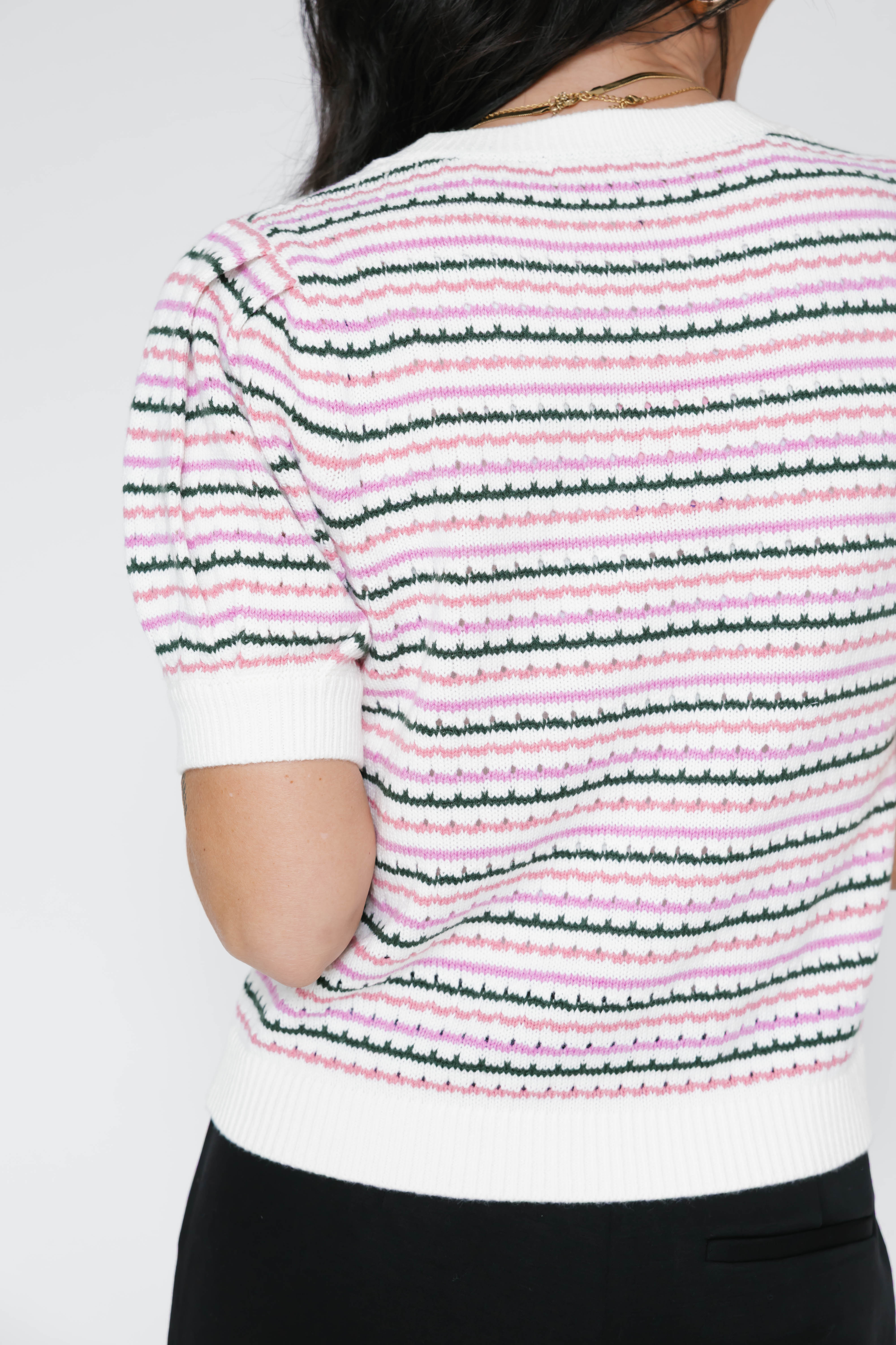 Donna Sweater Top in Watermelon Stripe