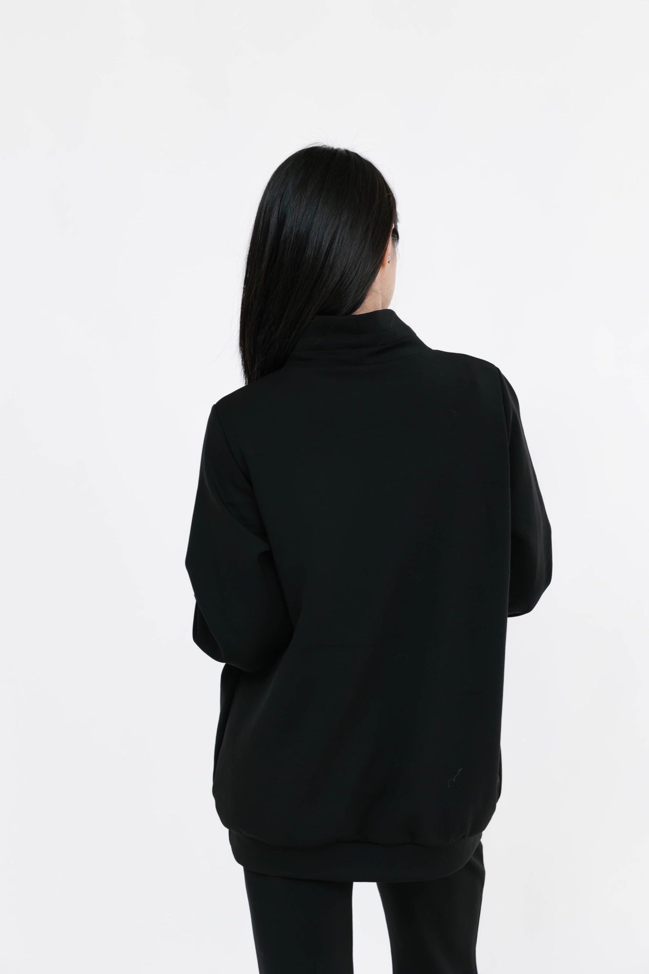 Drew Microscuba Mock Neck in Midnight Black