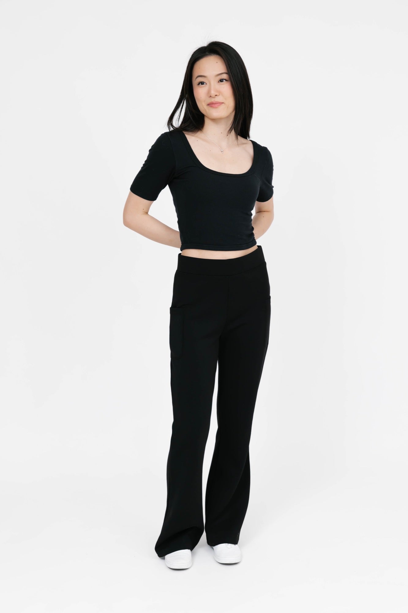 Drew Microscuba Bootcut Pant in Midnight Black