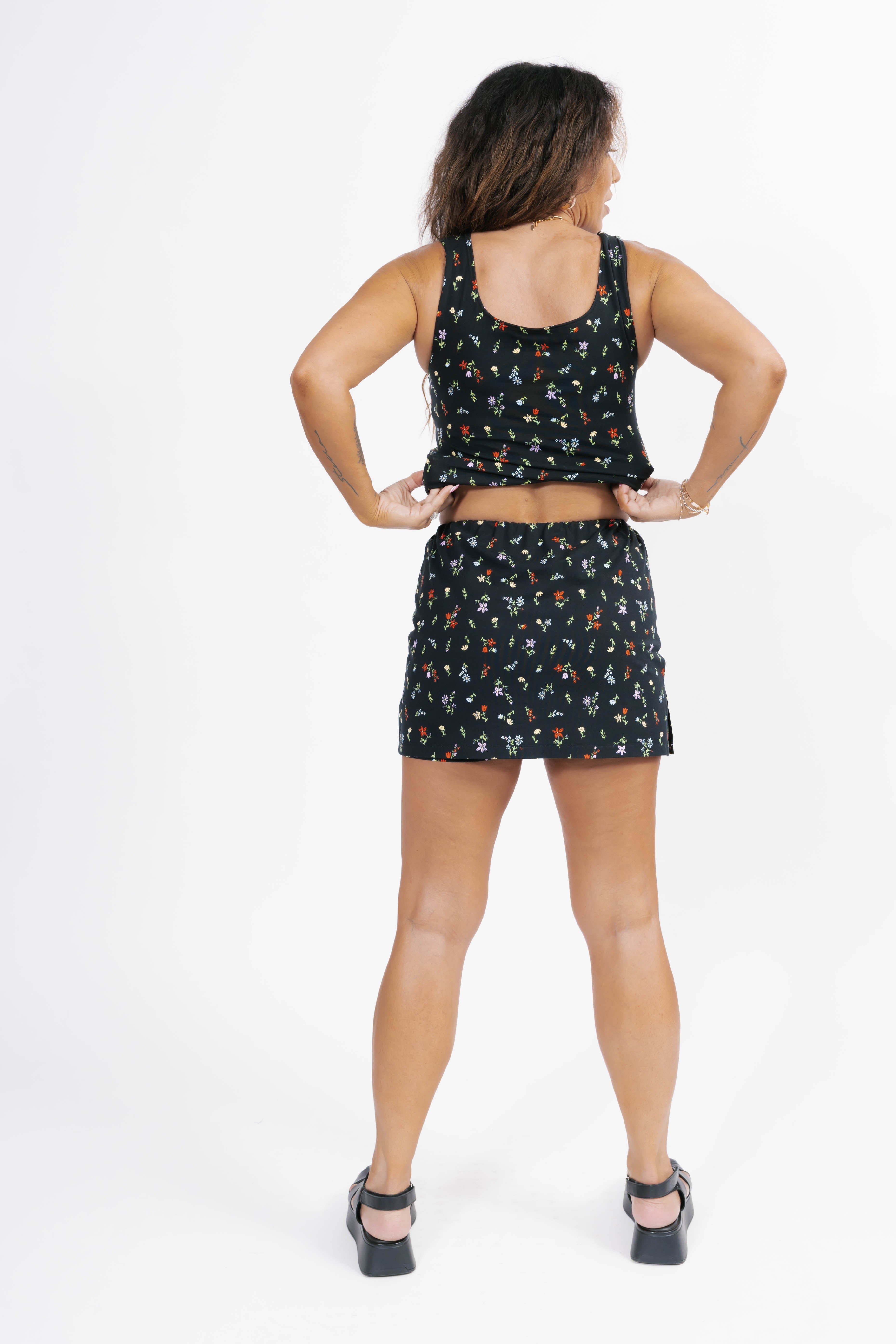 Every Day Skort in Black Floral