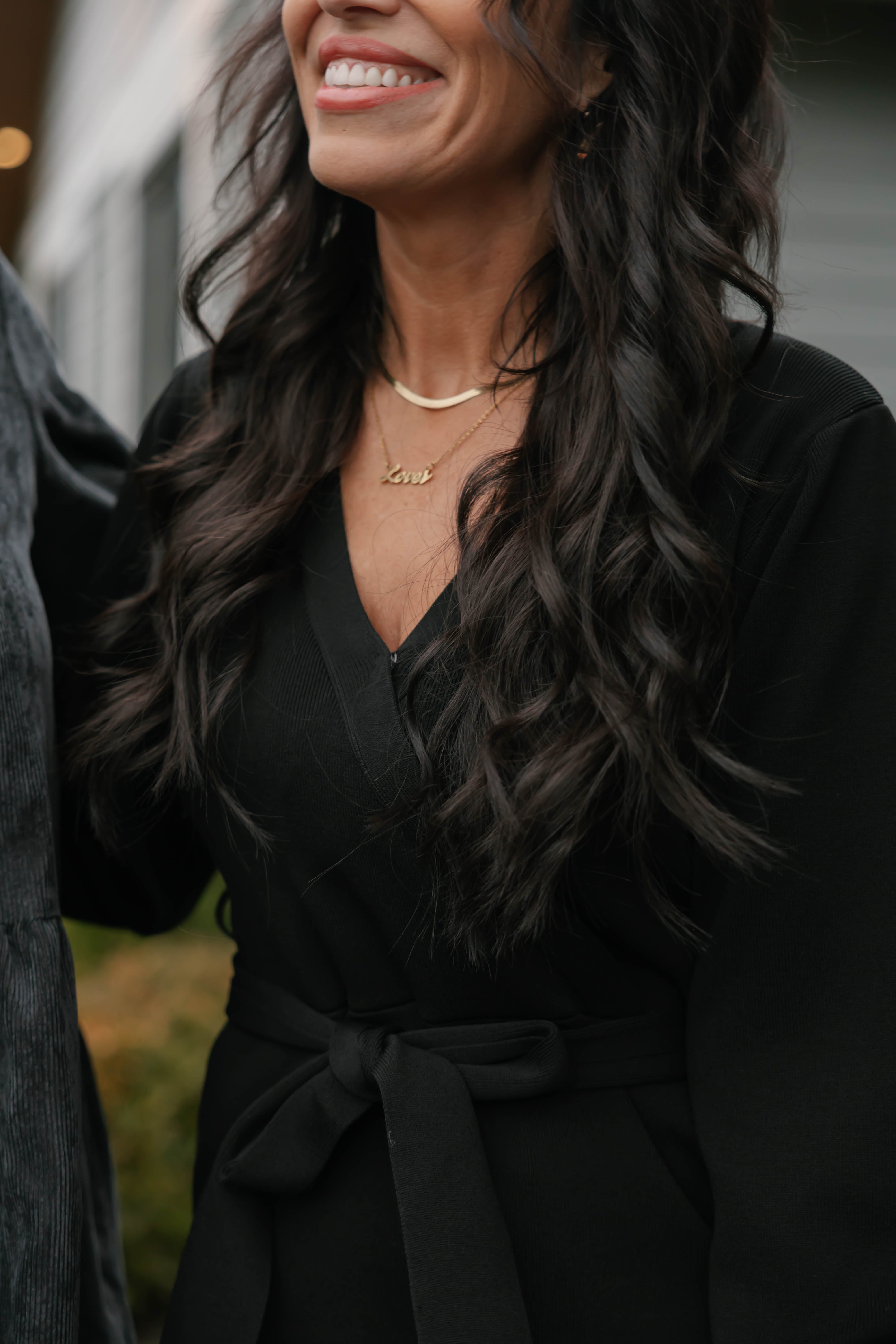 Elena Knit Mini Dress in Soft Black