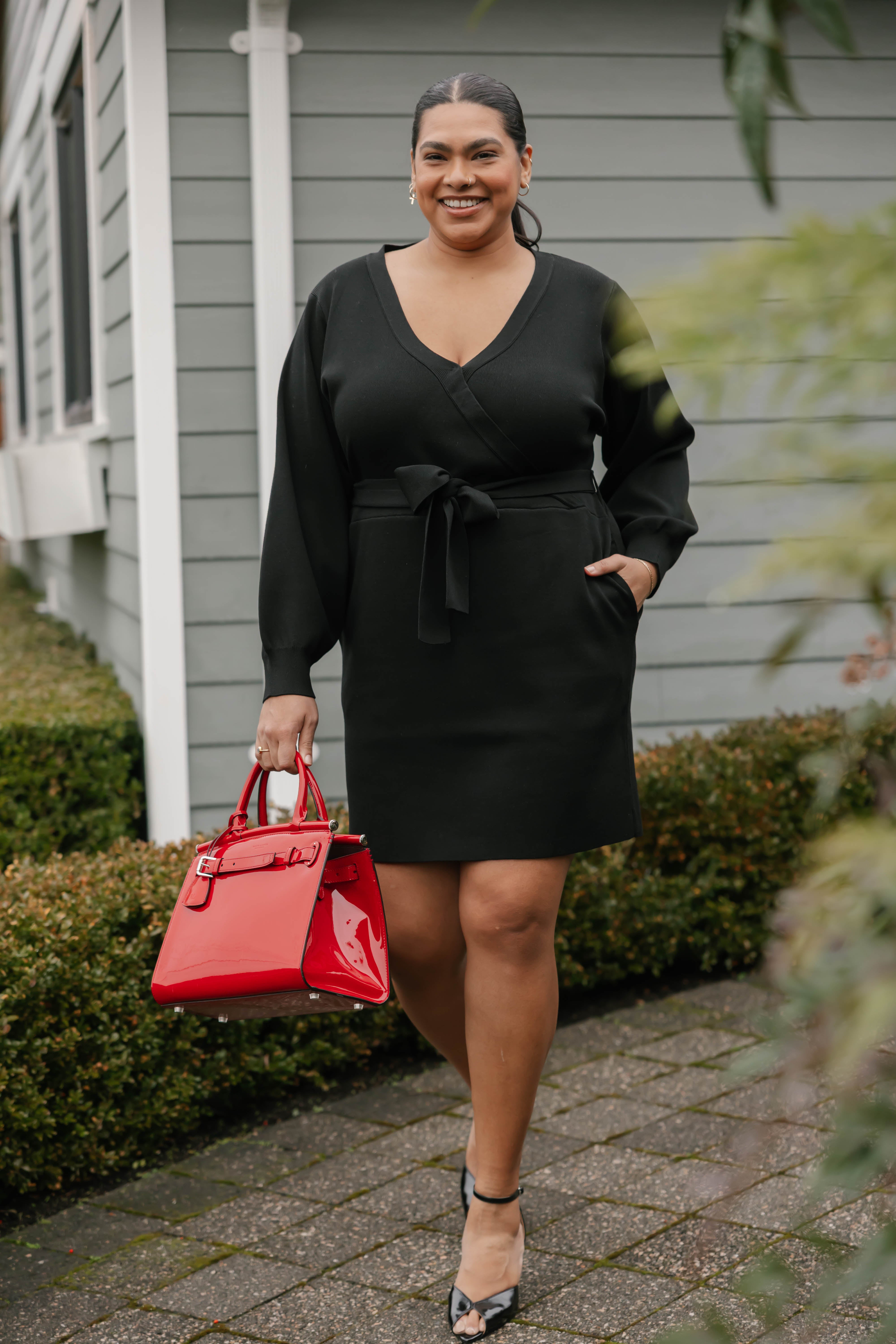 Elena Knit Mini Dress in Soft Black