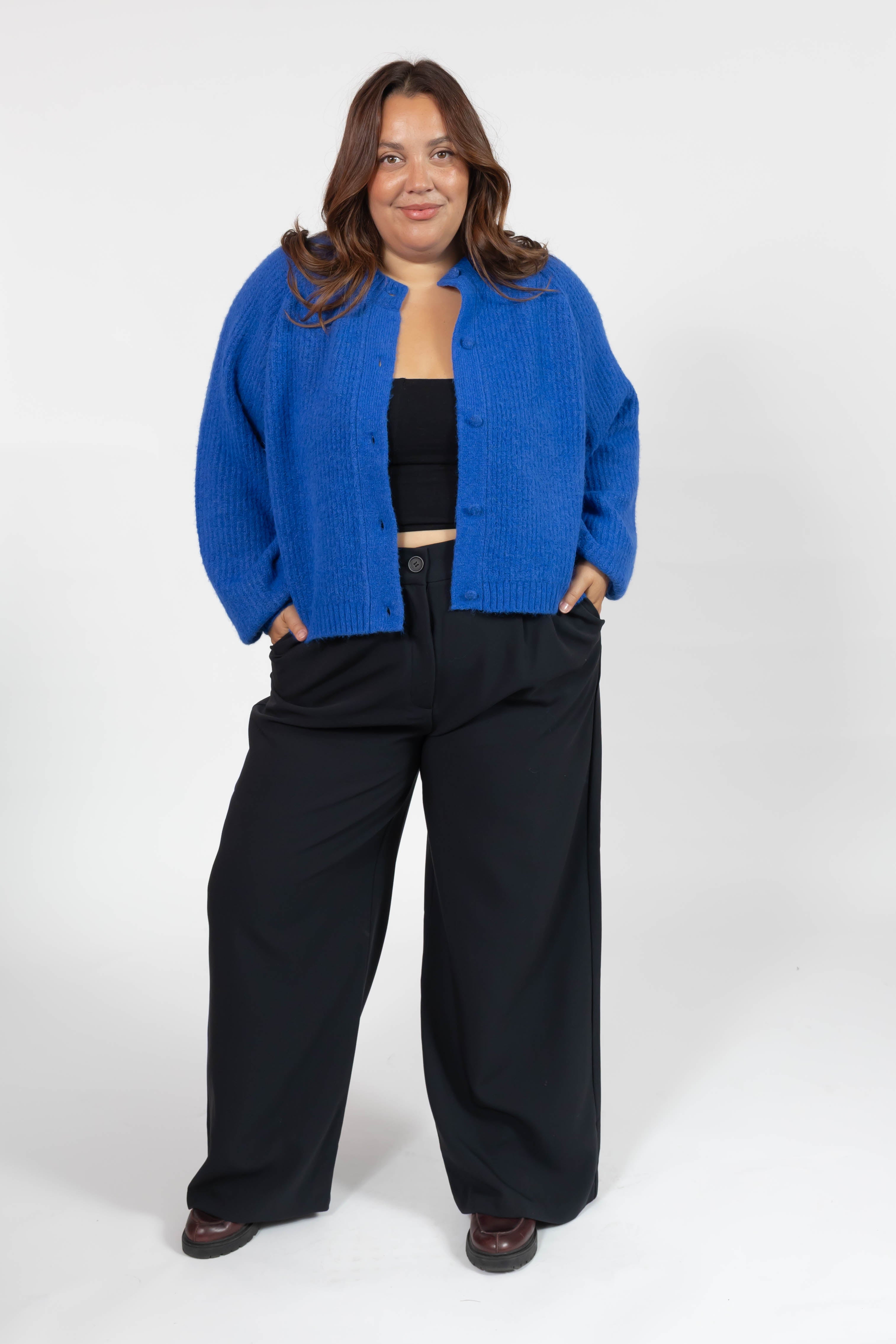 Esther Short Cardigan in Cobalt Blue