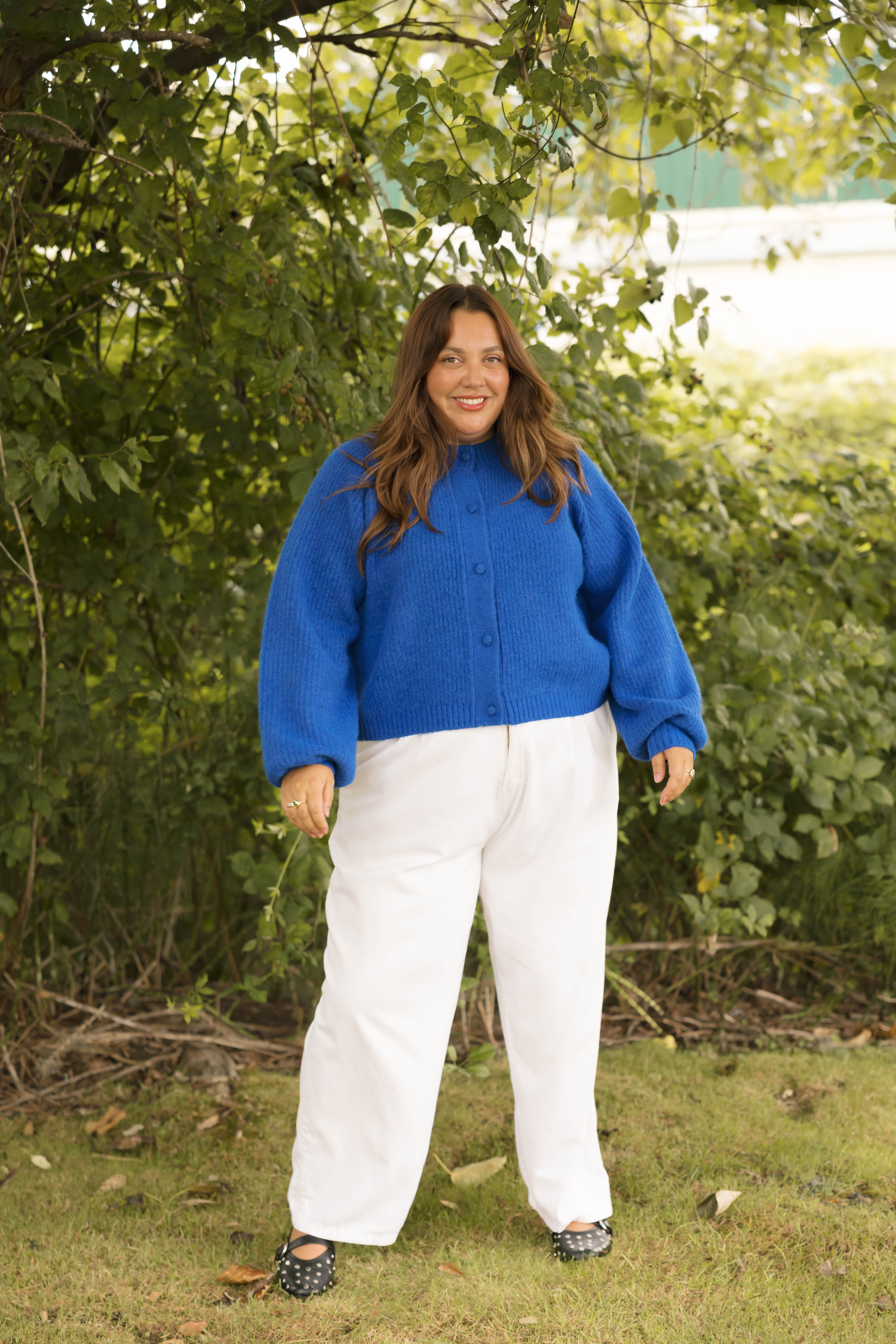Esther Short Cardigan in Cobalt Blue