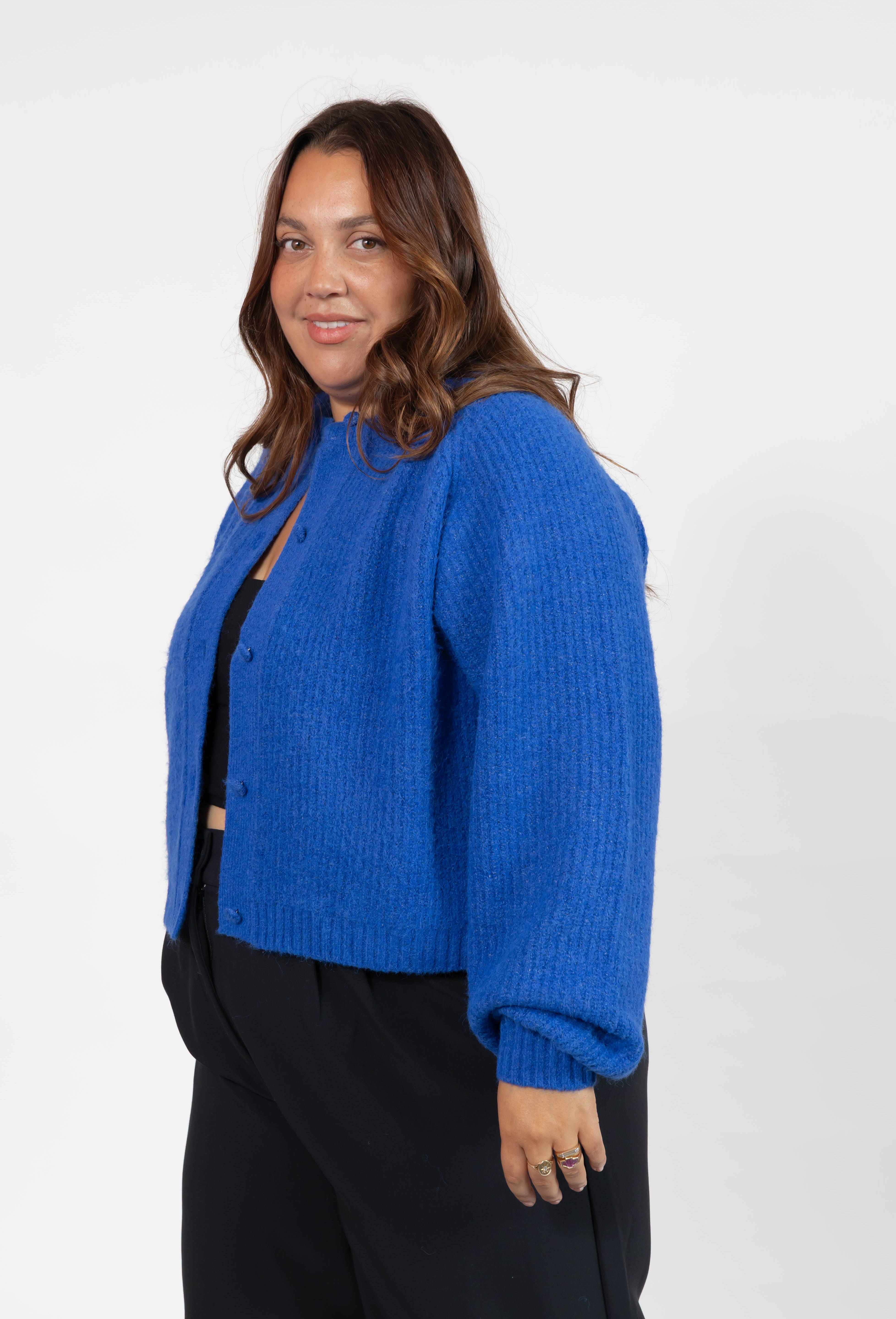 Esther Short Cardigan in Cobalt Blue