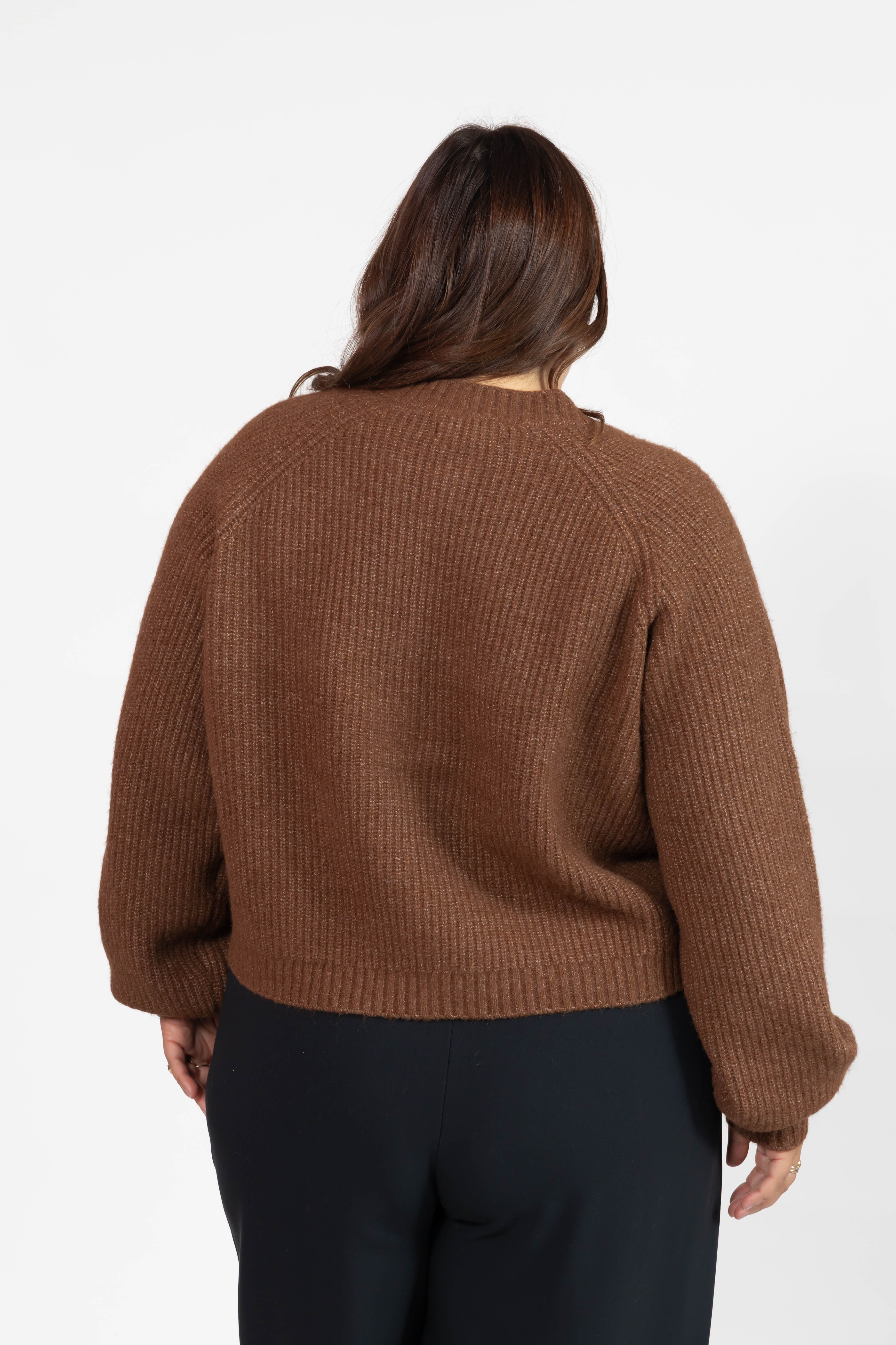 Esther Short Cardigan in Chestnut