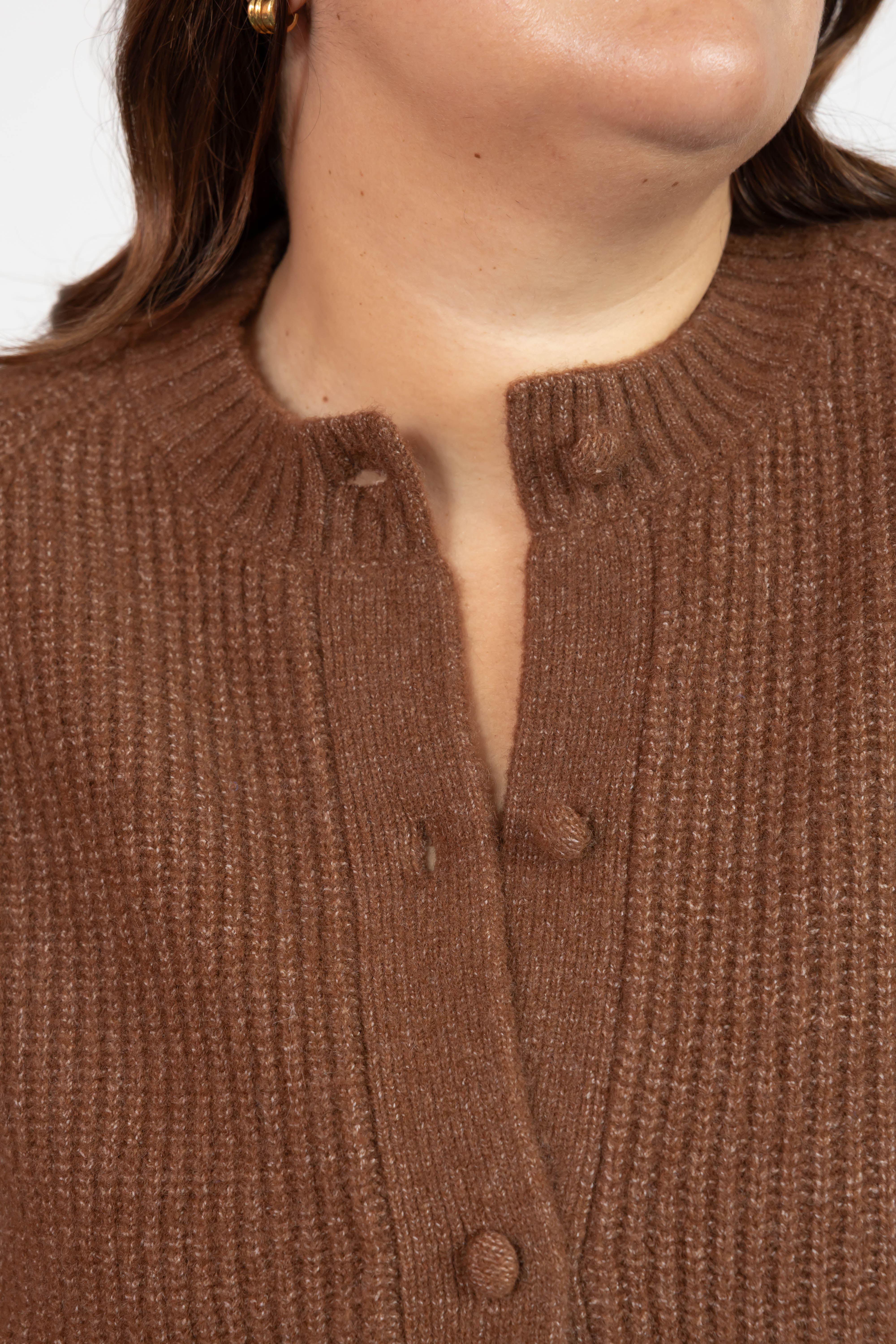 Esther Short Cardigan in Chestnut