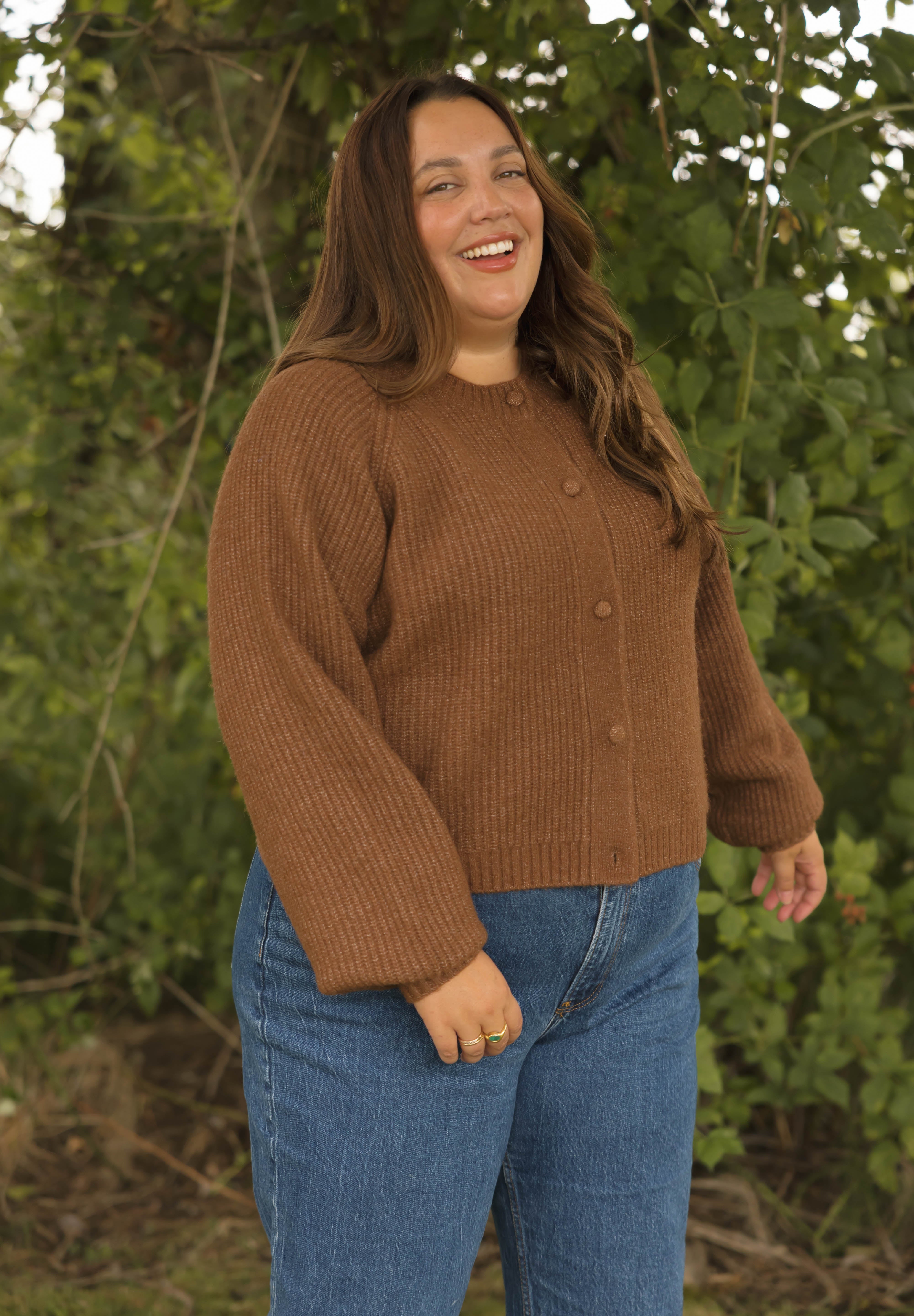 Esther Short Cardigan in Chestnut