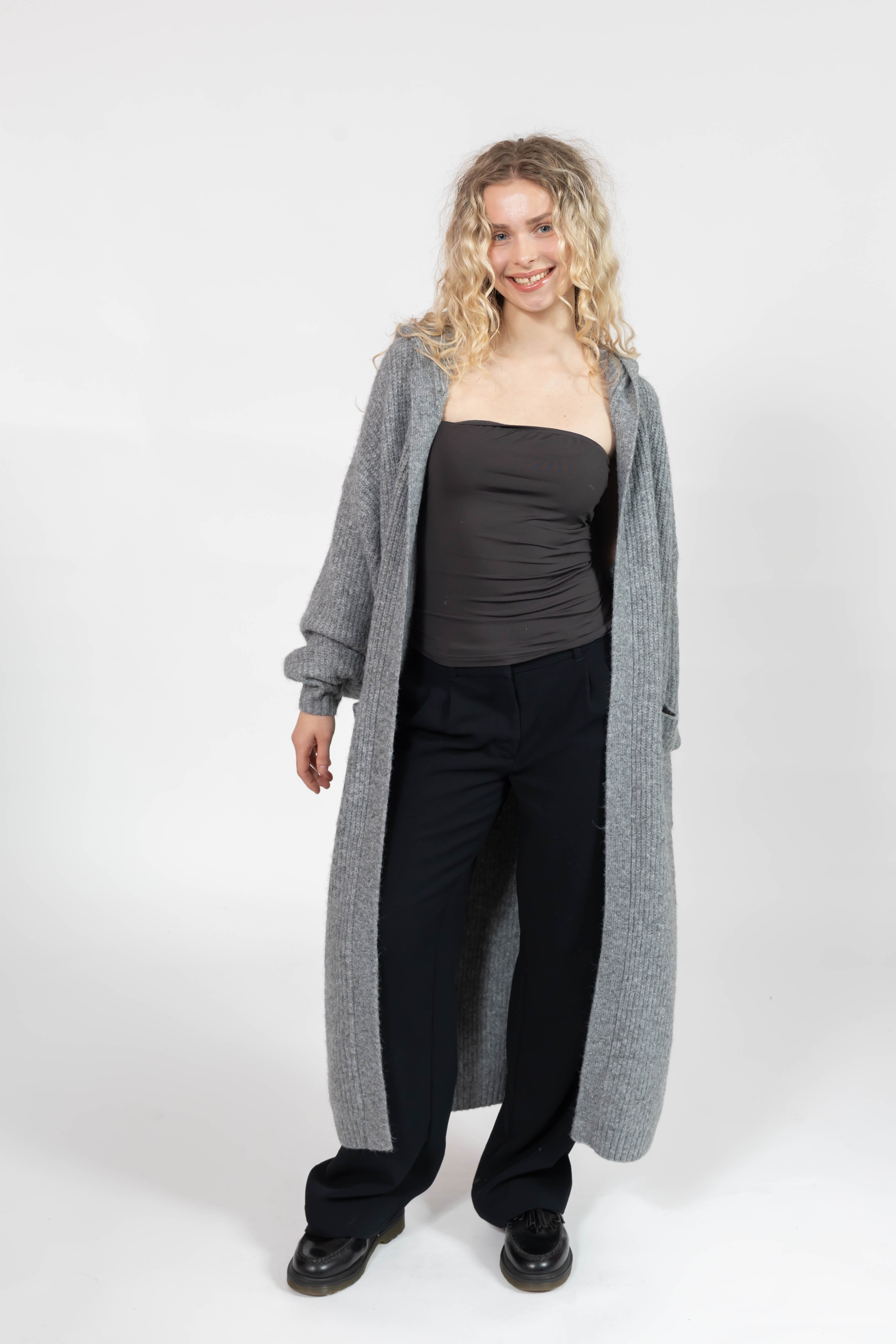Esther Long Cardigan in Heather Grey