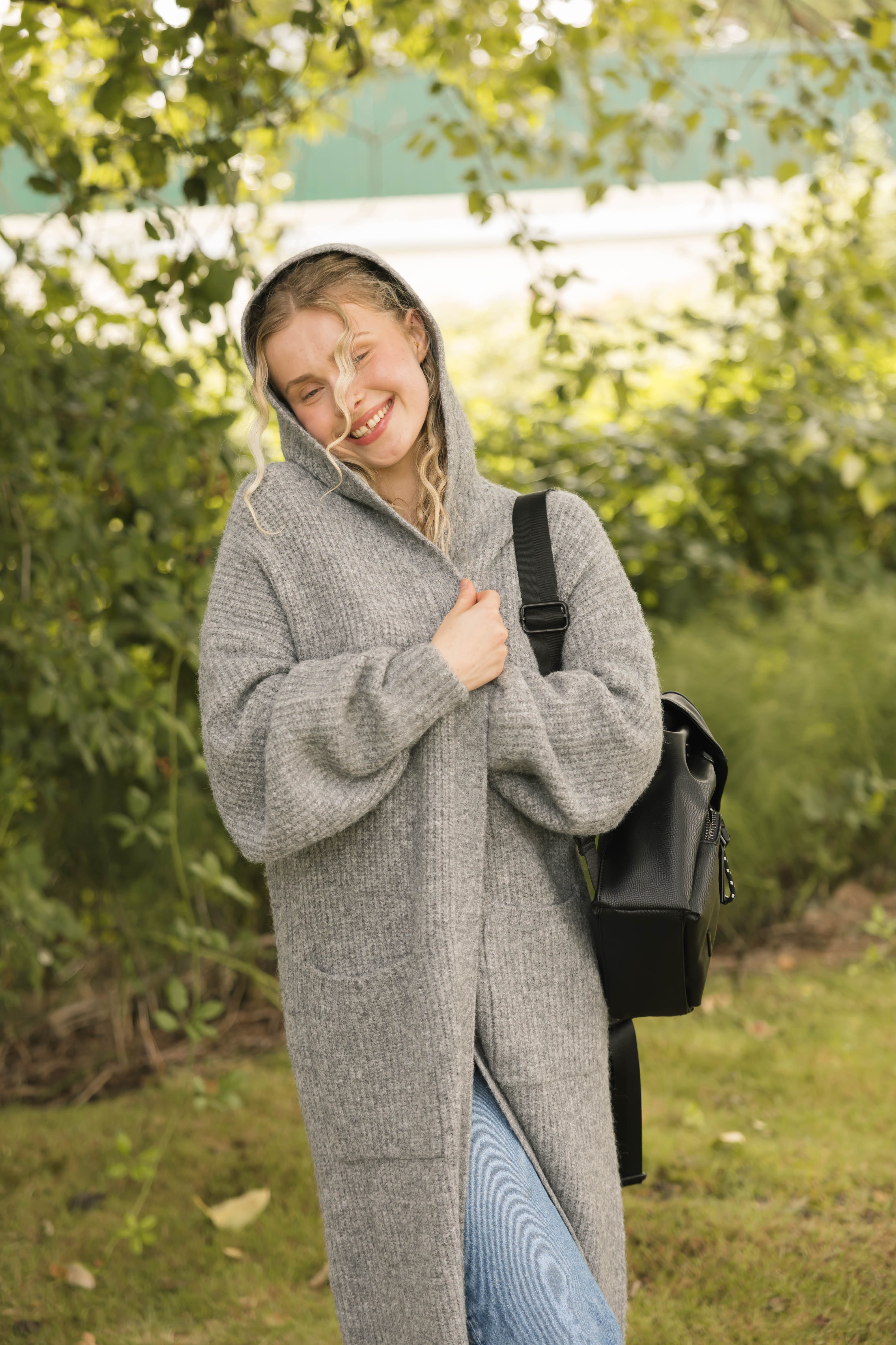 Esther Long Cardigan in Heather Grey