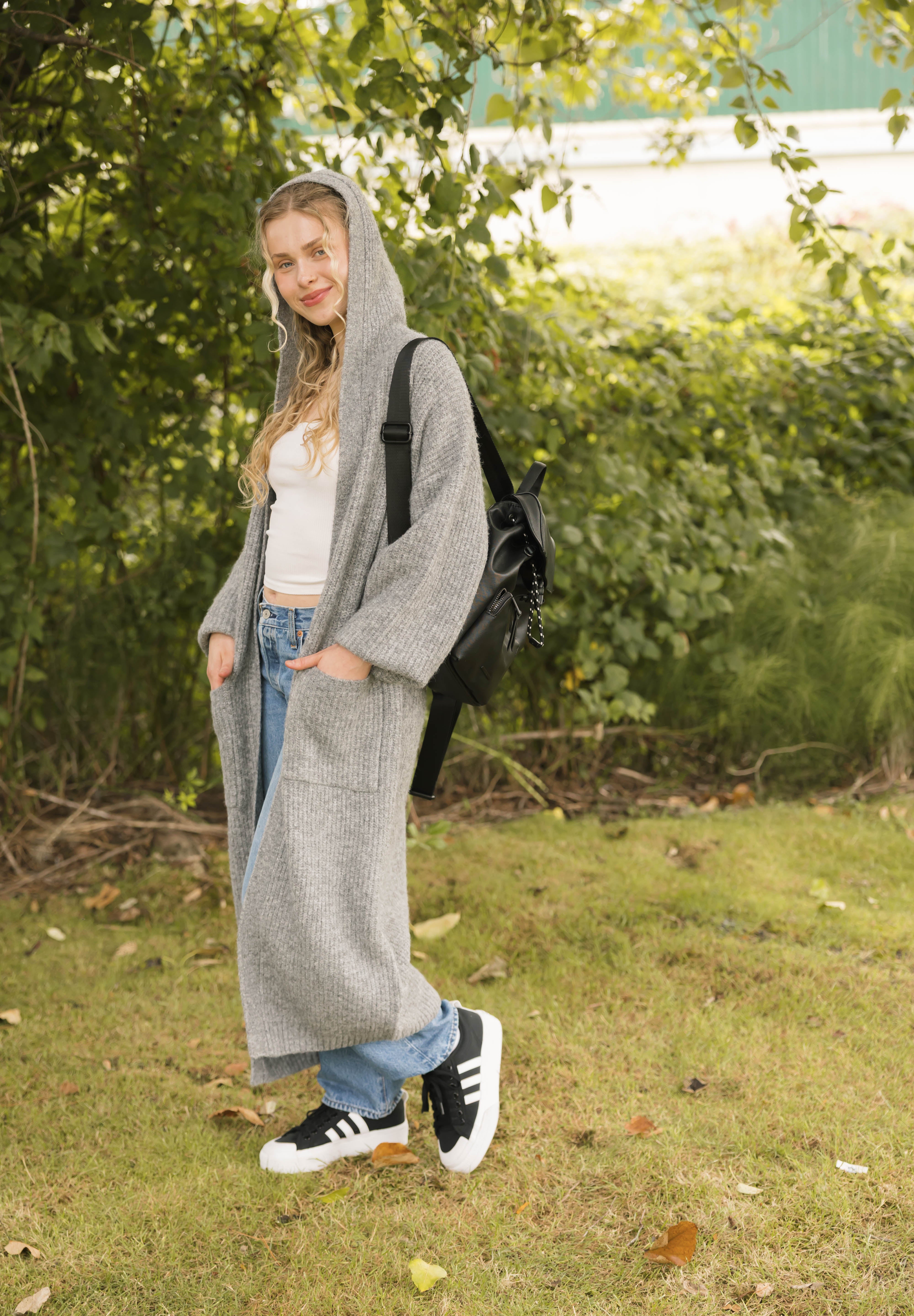 Esther Long Cardigan in Heather Grey