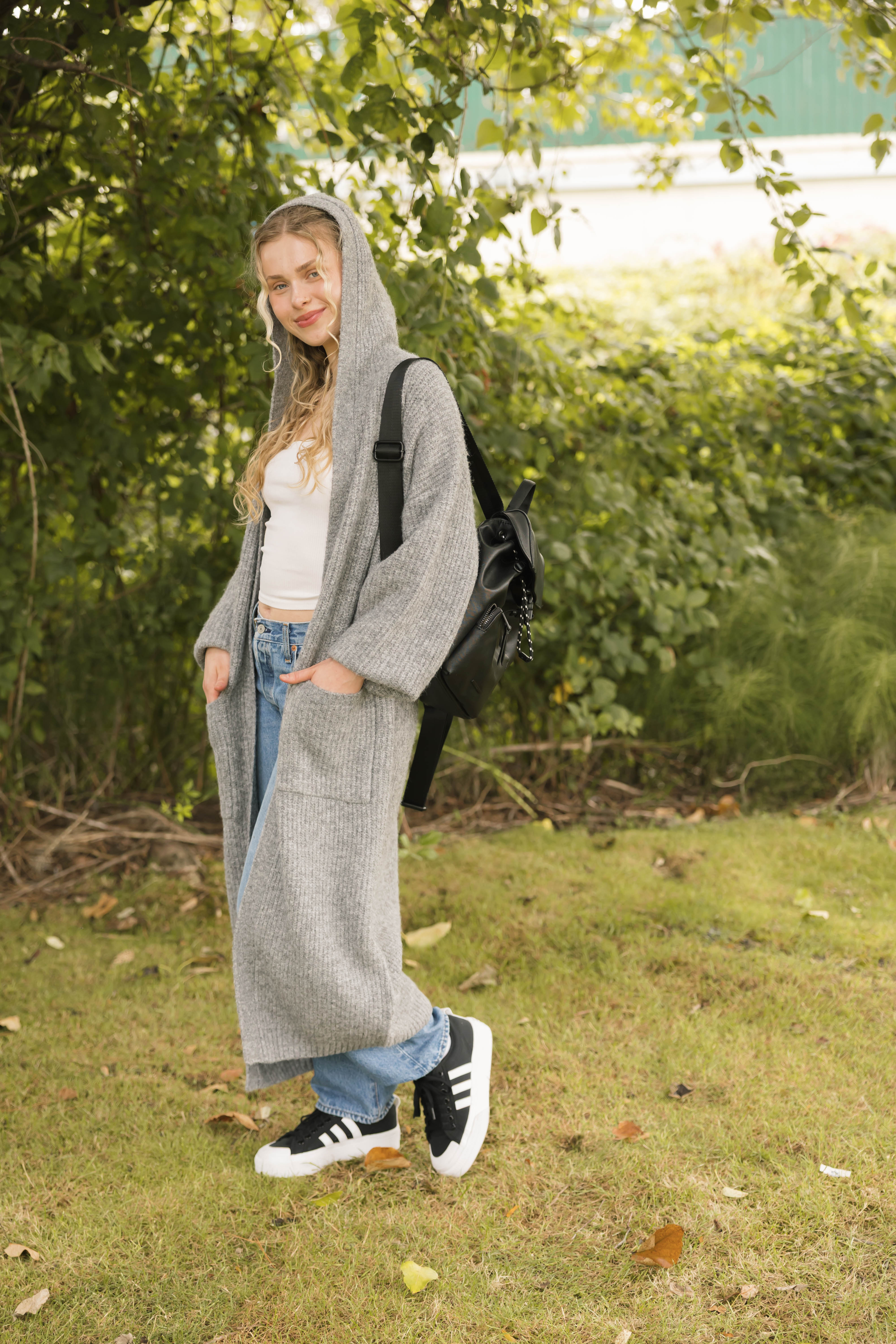 Esther Long Cardigan in Heather Grey