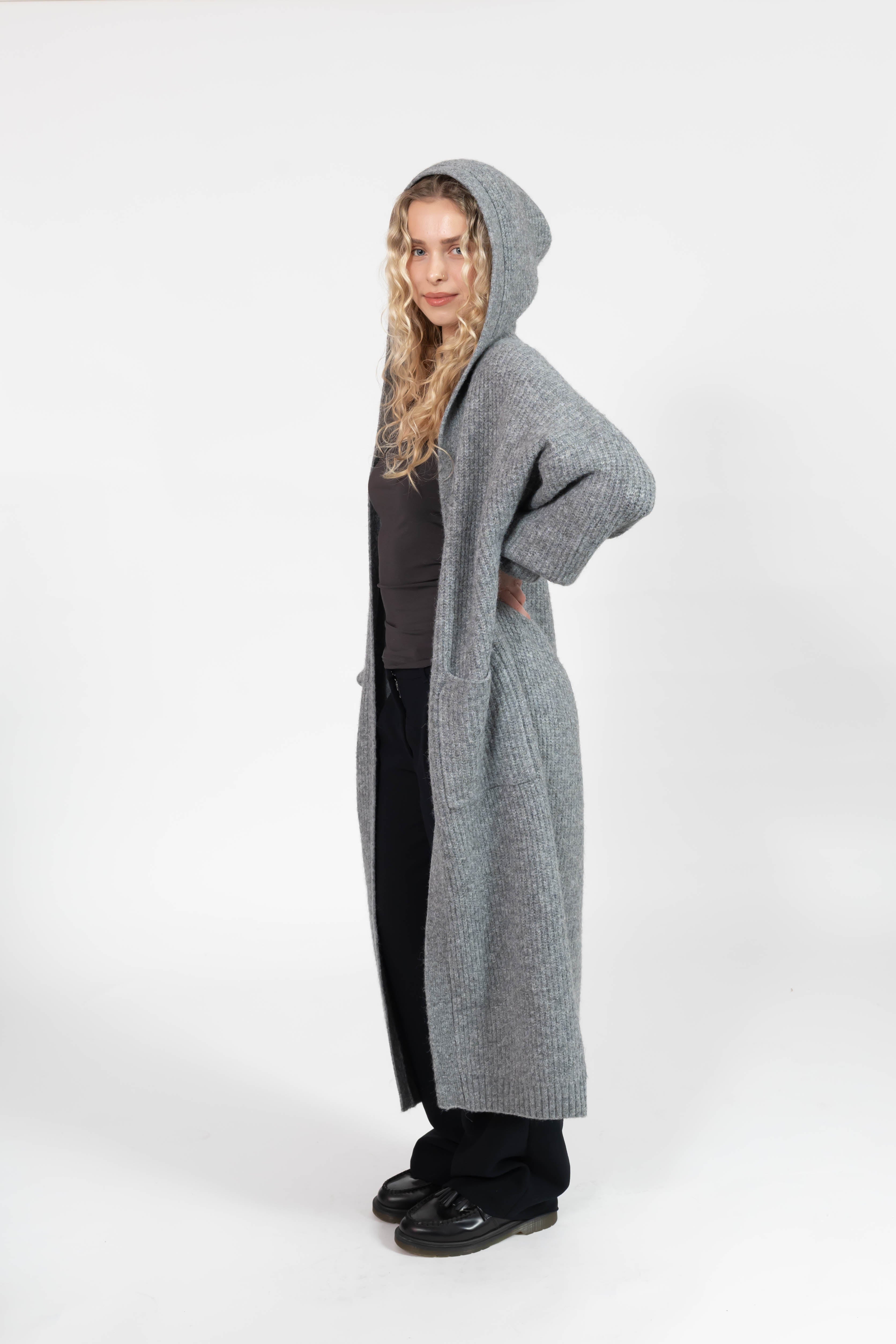 Esther Long Cardigan in Heather Grey