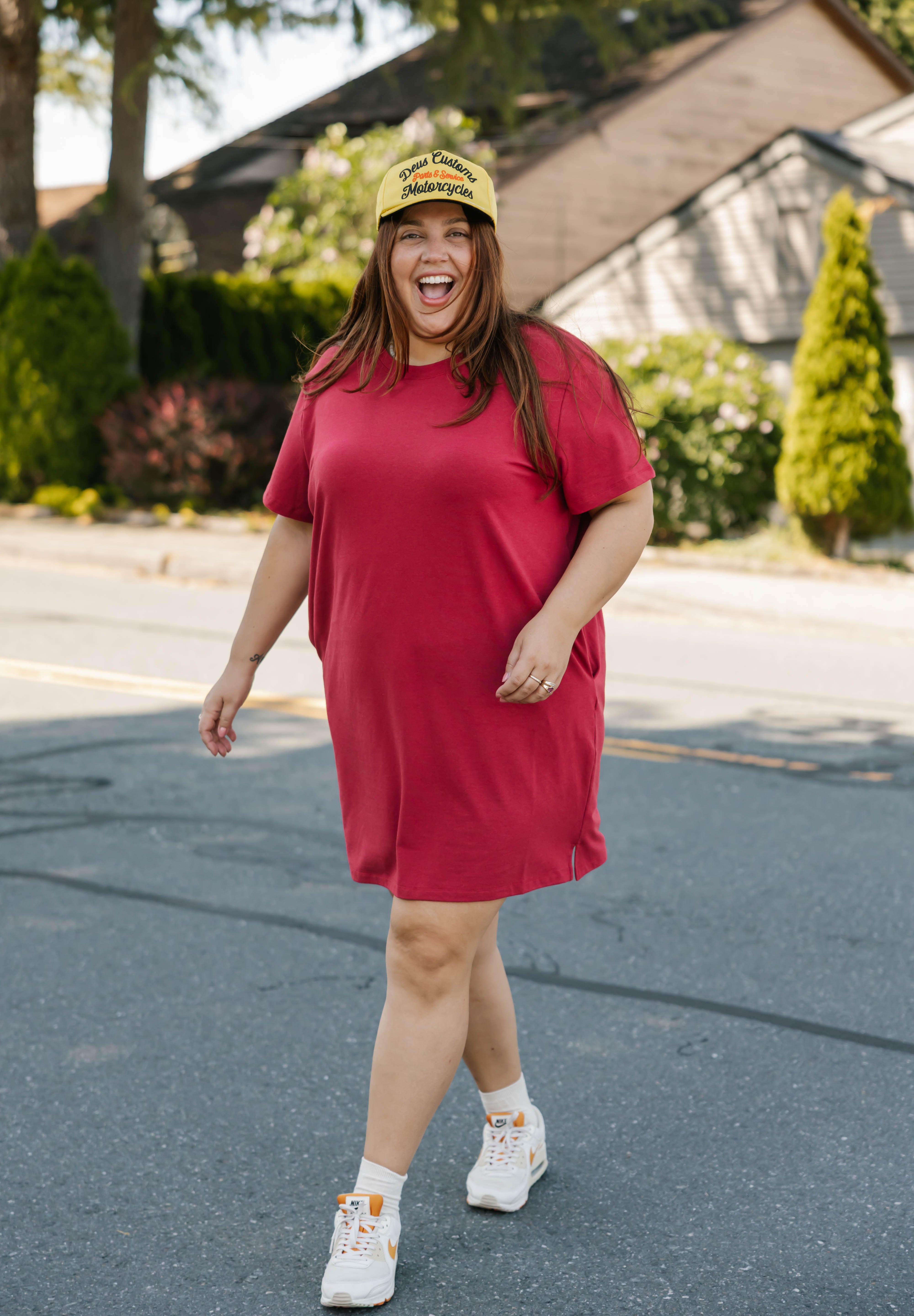 Smash Tess The S+T Everyday T-Shirt Dress in Scarlet Red