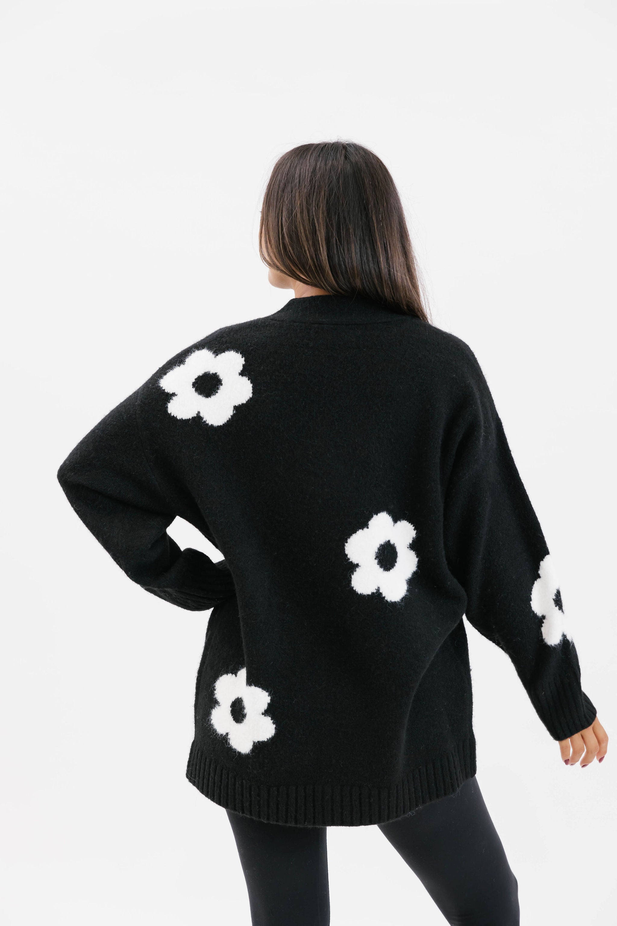 Flora Cardigan in Black Combo