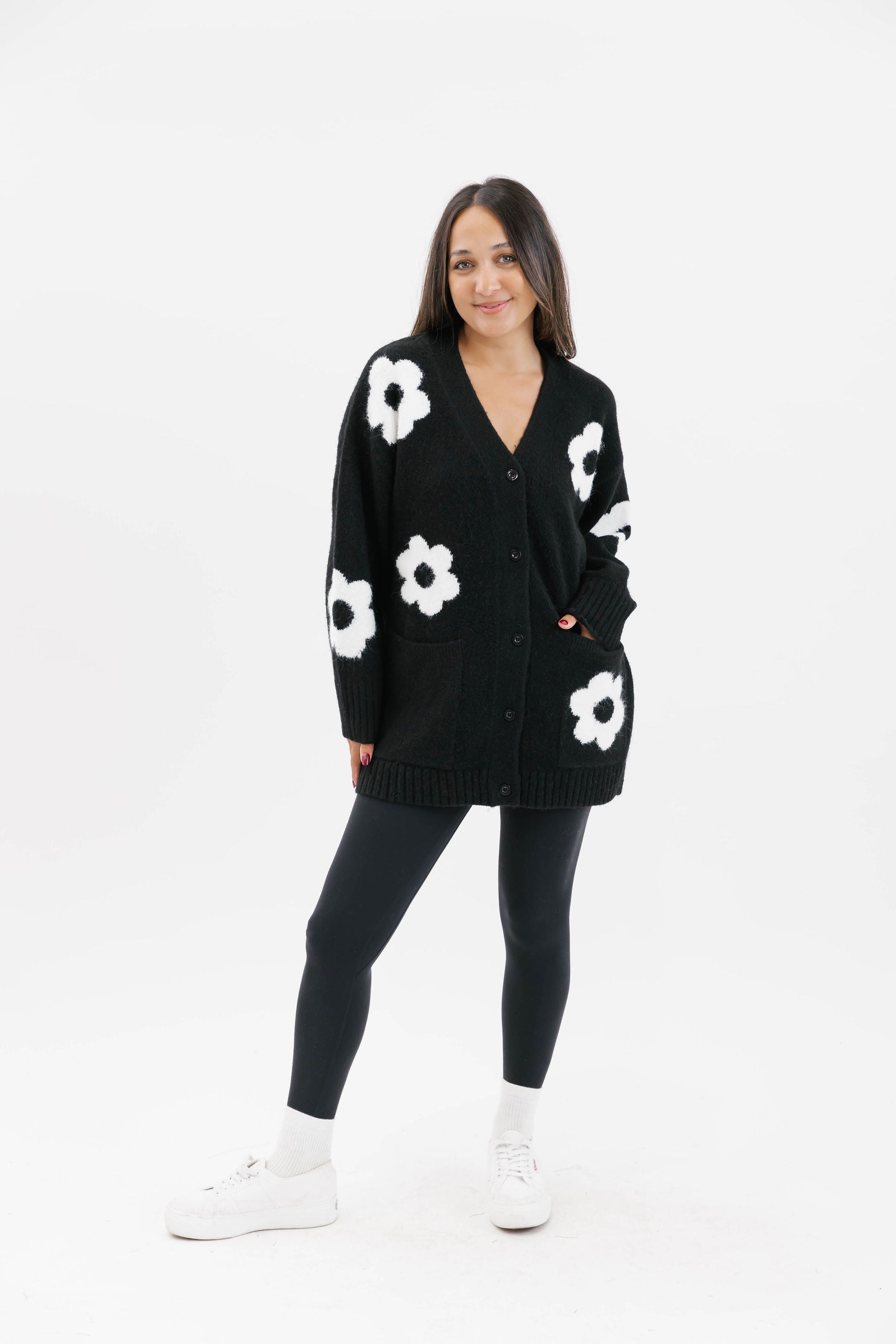 Flora Cardigan in Black Combo