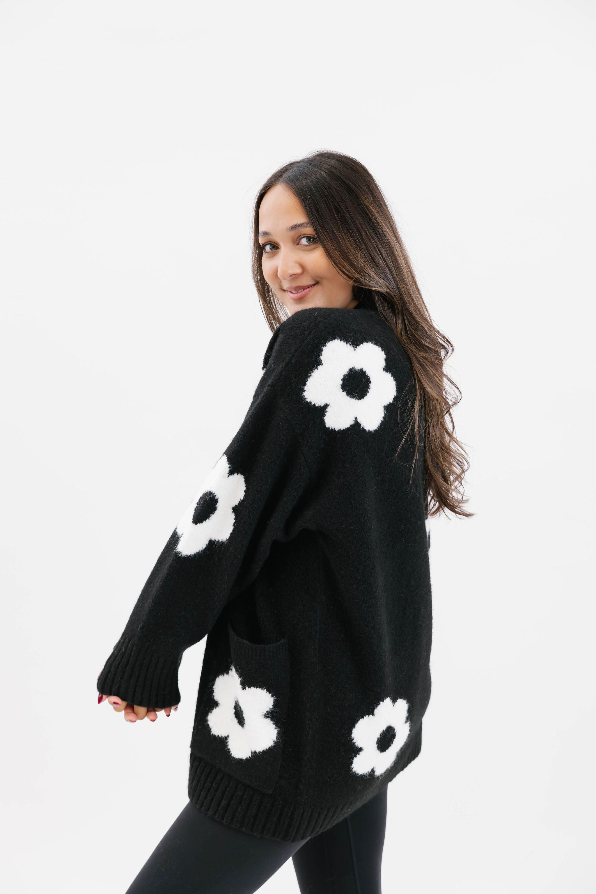 Flora Cardigan in Black Combo