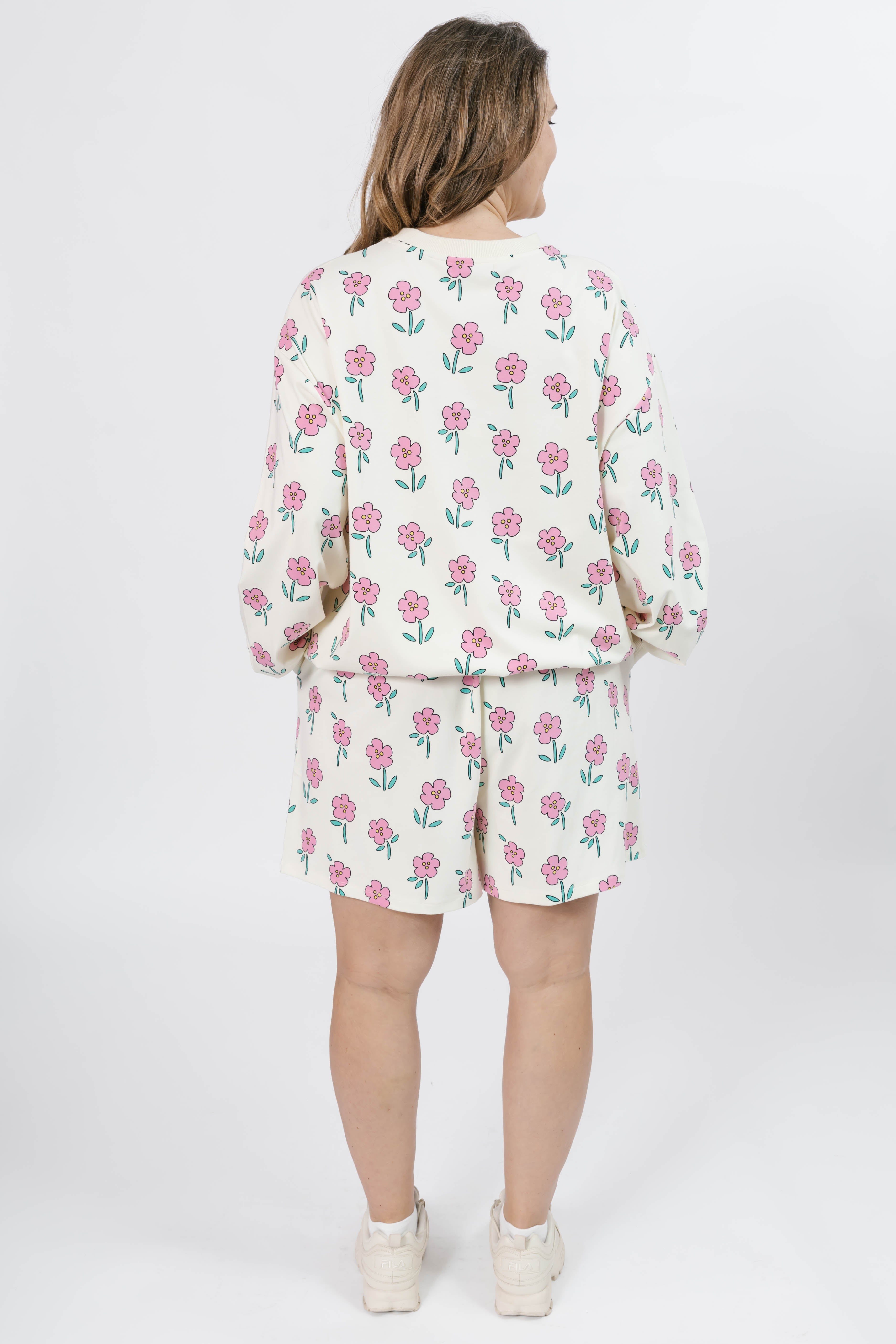 Fresh Floral Hang Out Crew in Pink Floral