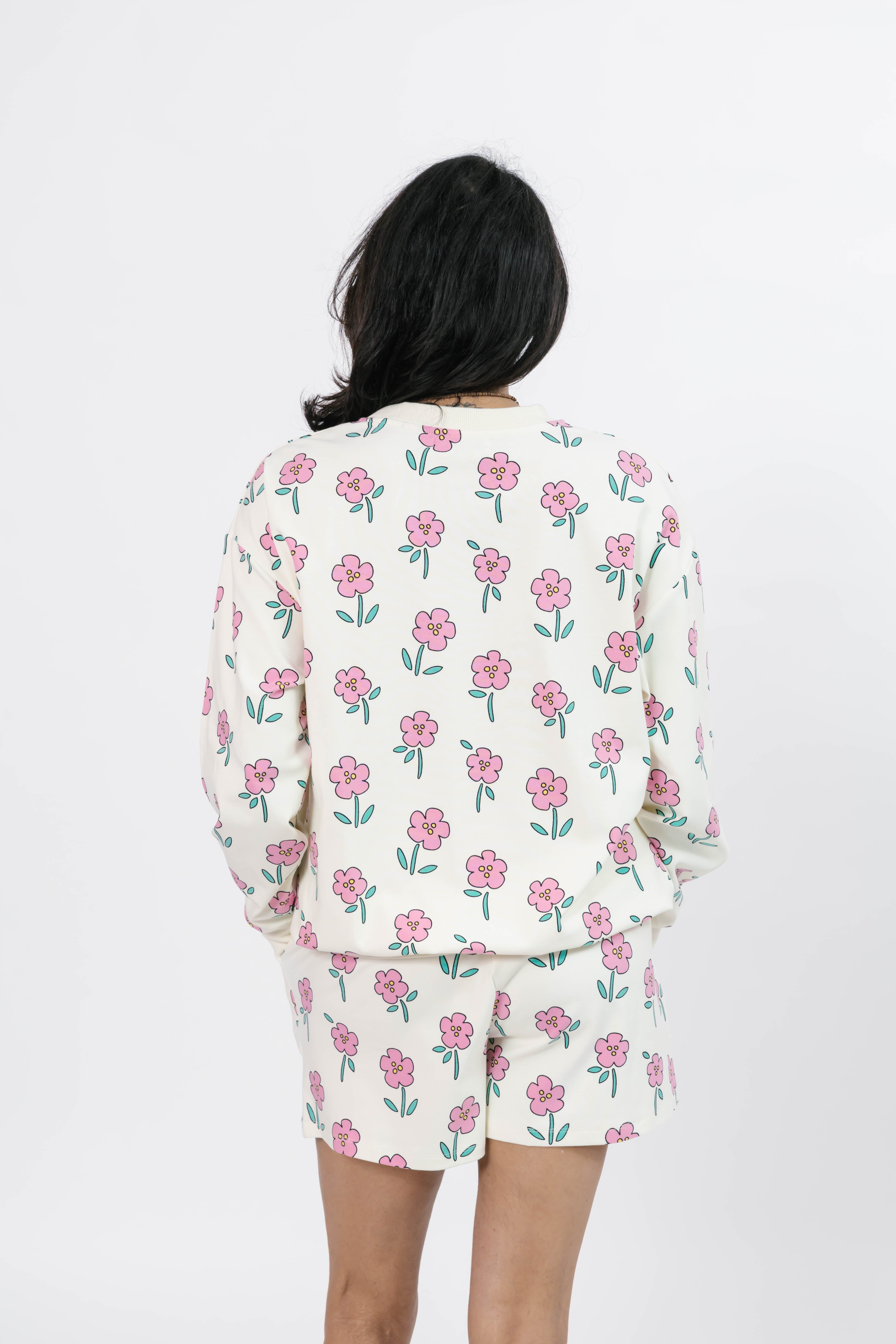 Fresh Floral Hang Out Crew in Pink Floral