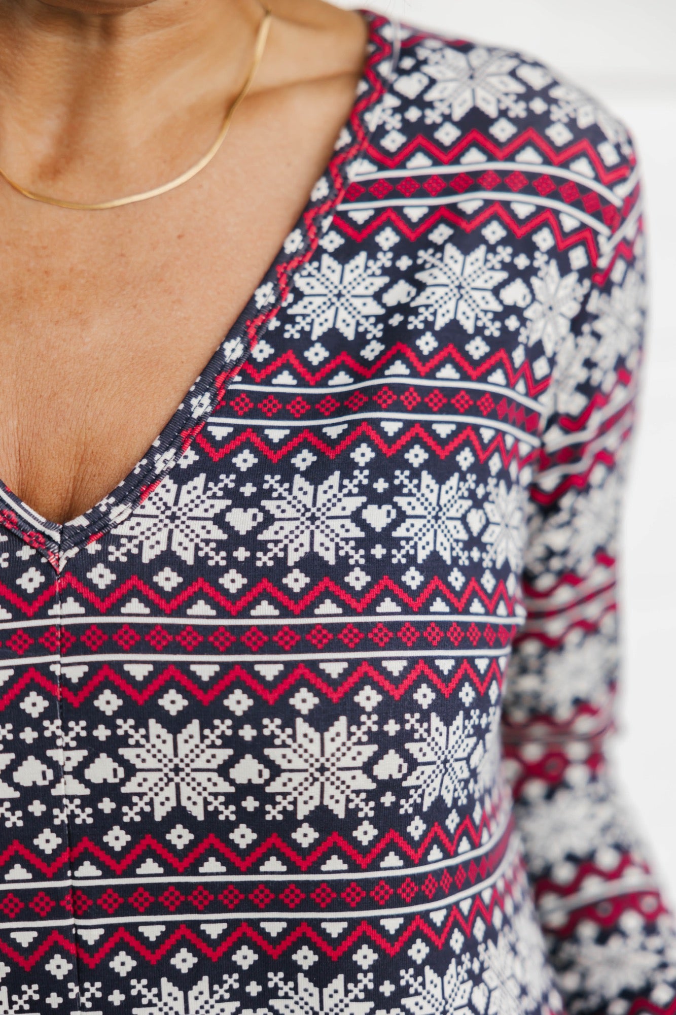 Friday Romper in Red Fair Isle