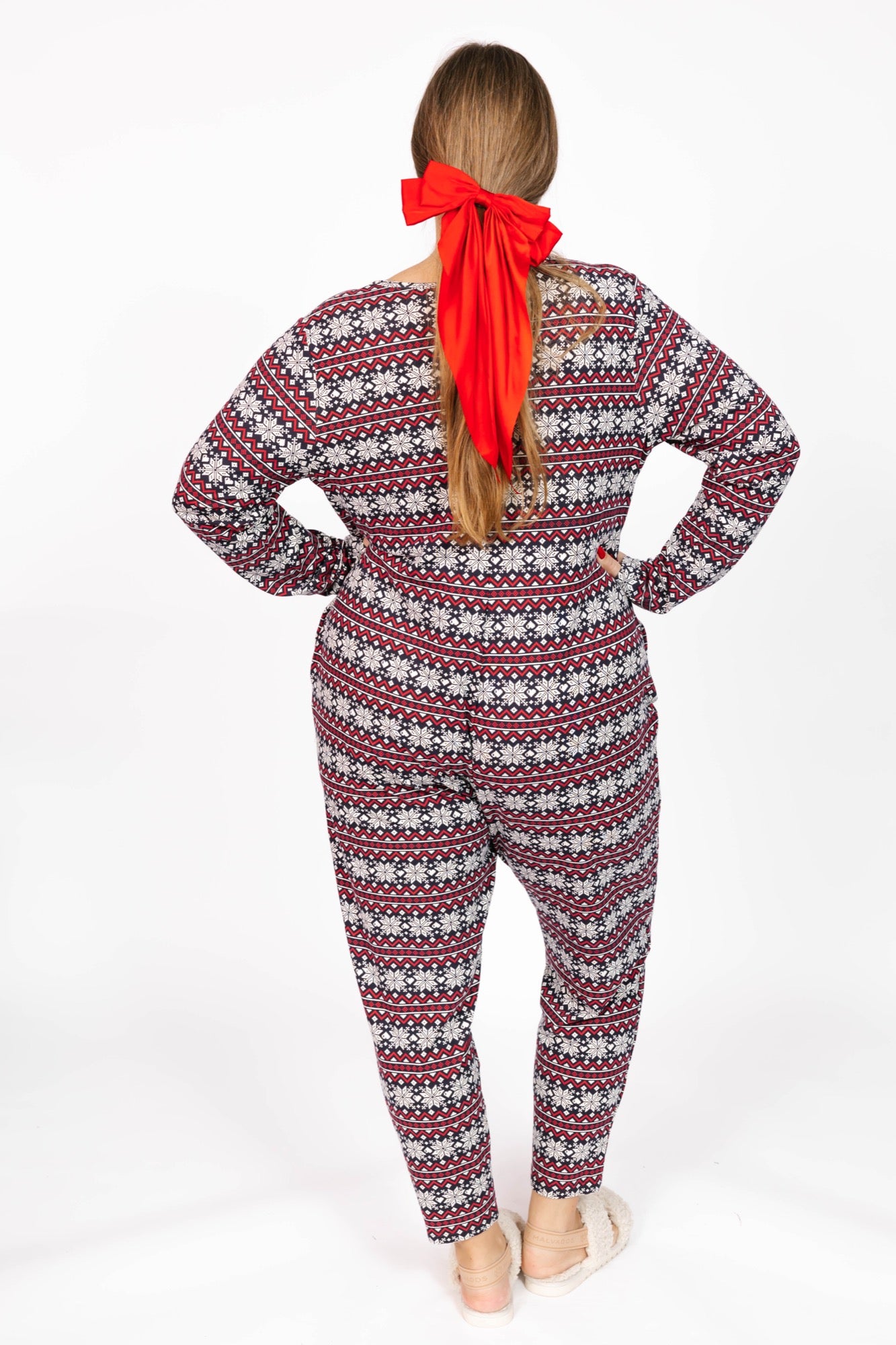 Friday Romper in Red Fair Isle