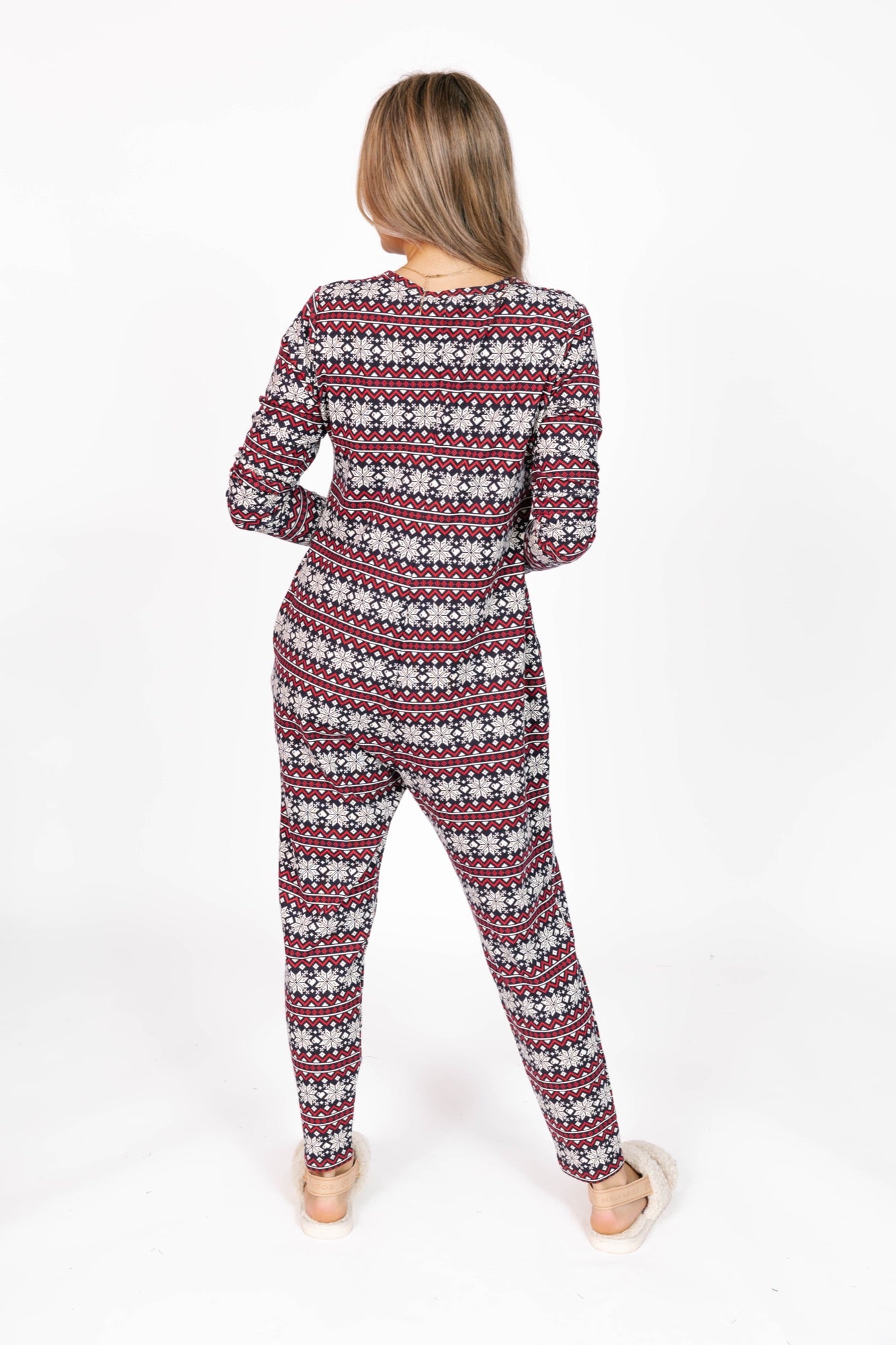 Friday Romper in Red Fair Isle