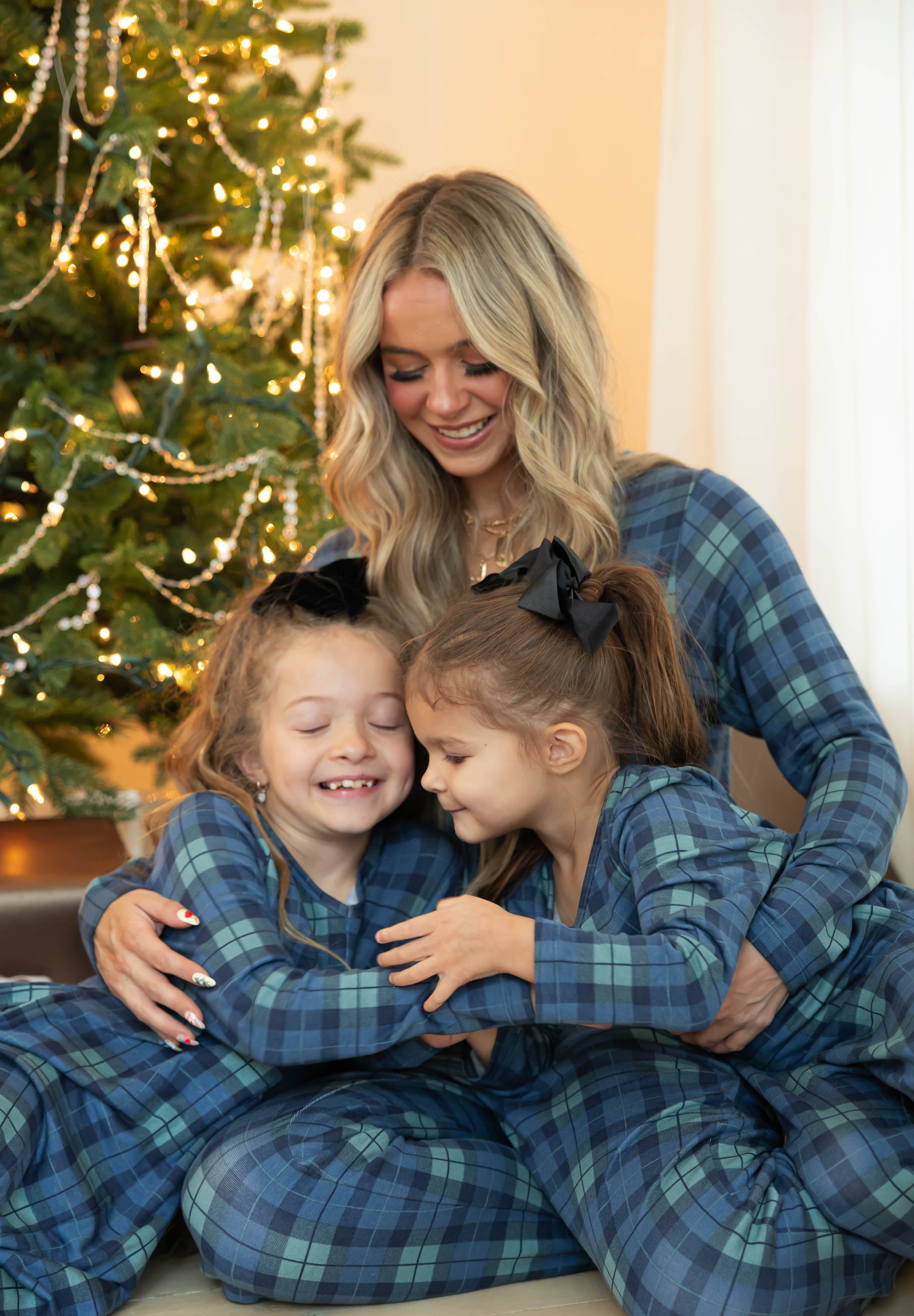 Kids Friday Romper in Navy Plaid