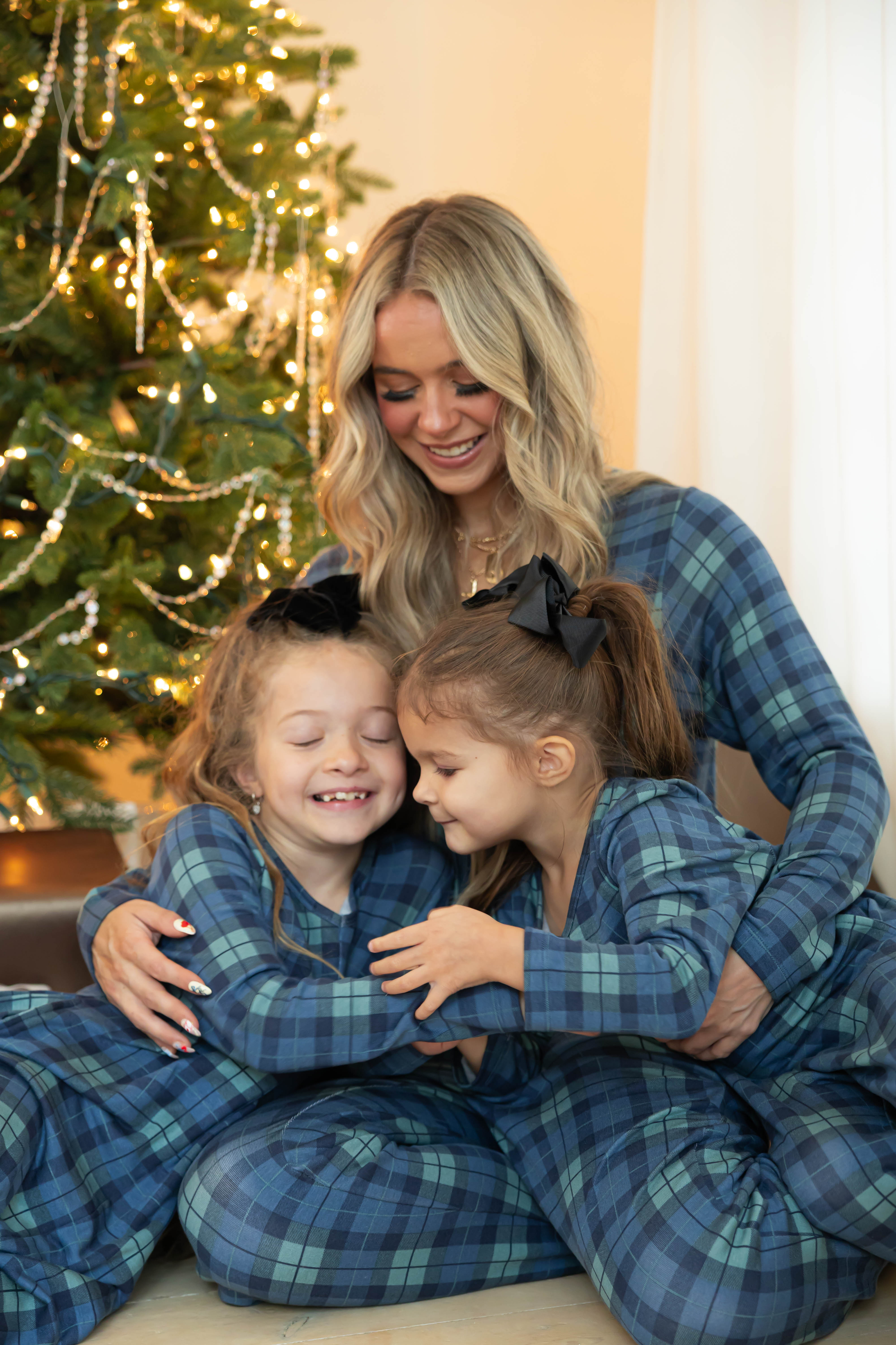 Kids Friday Romper in Navy Plaid