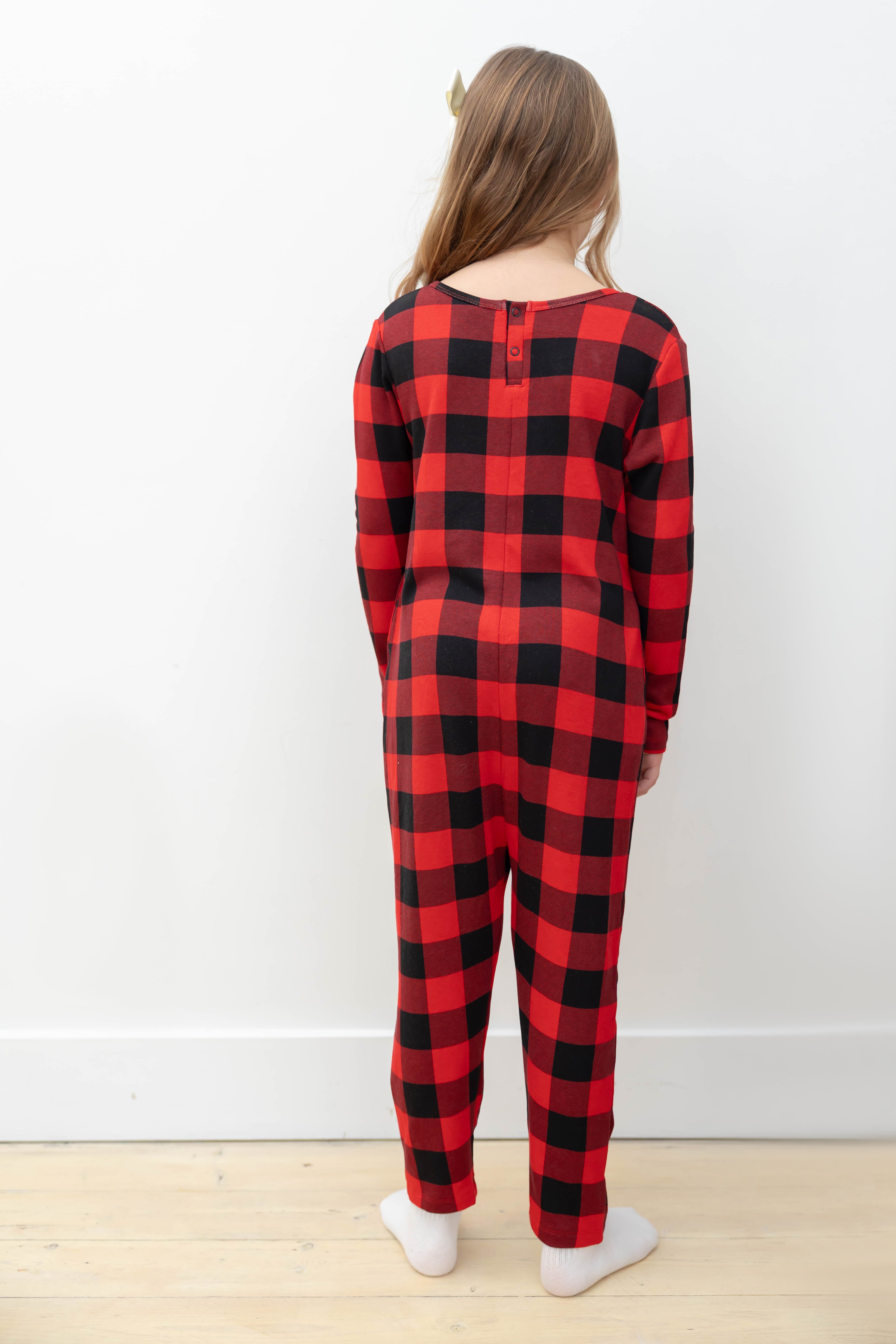 Kids Friday Romper in Red Buffalo Plaid