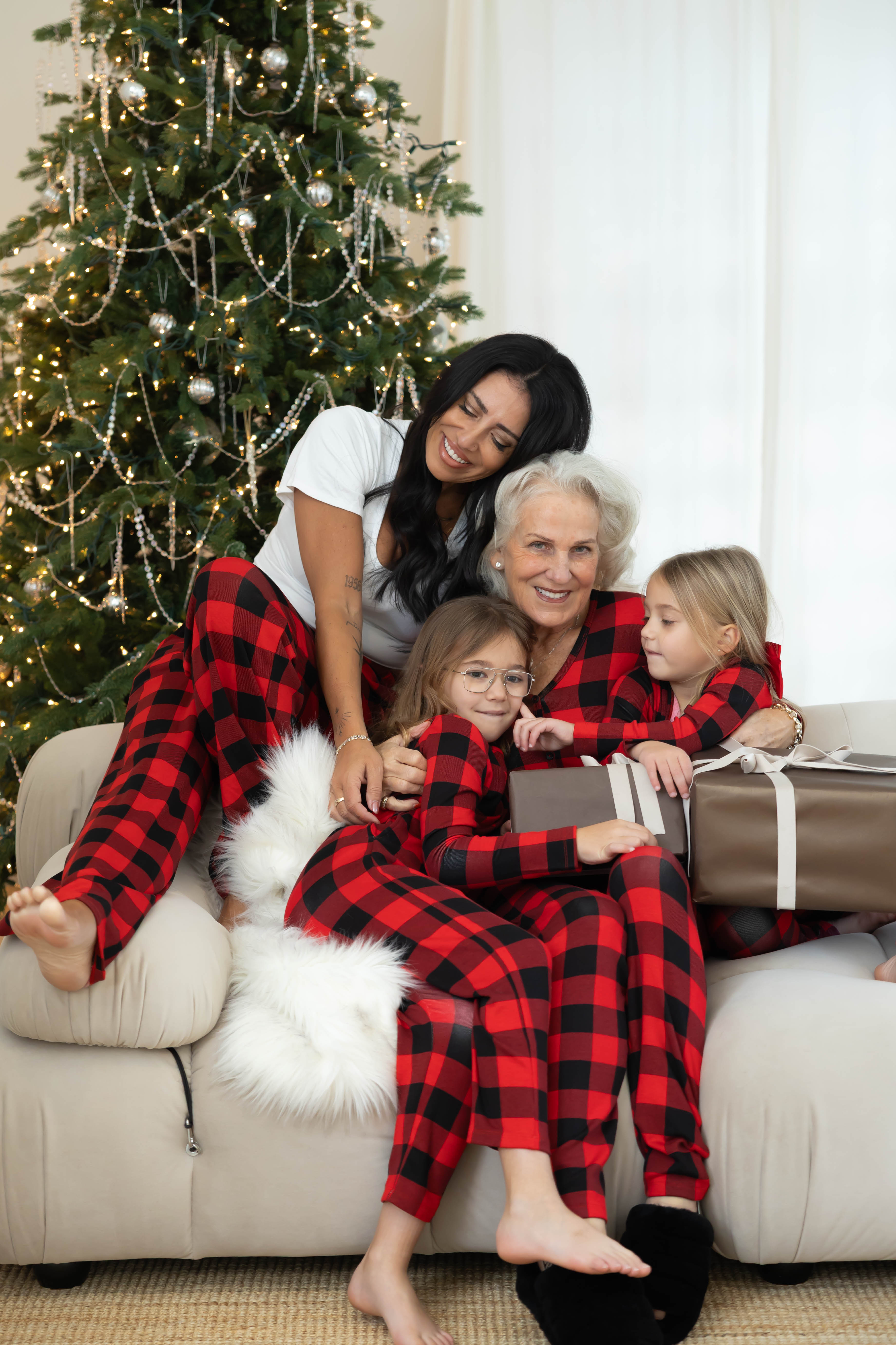 Kids Friday Romper in Red Buffalo Plaid