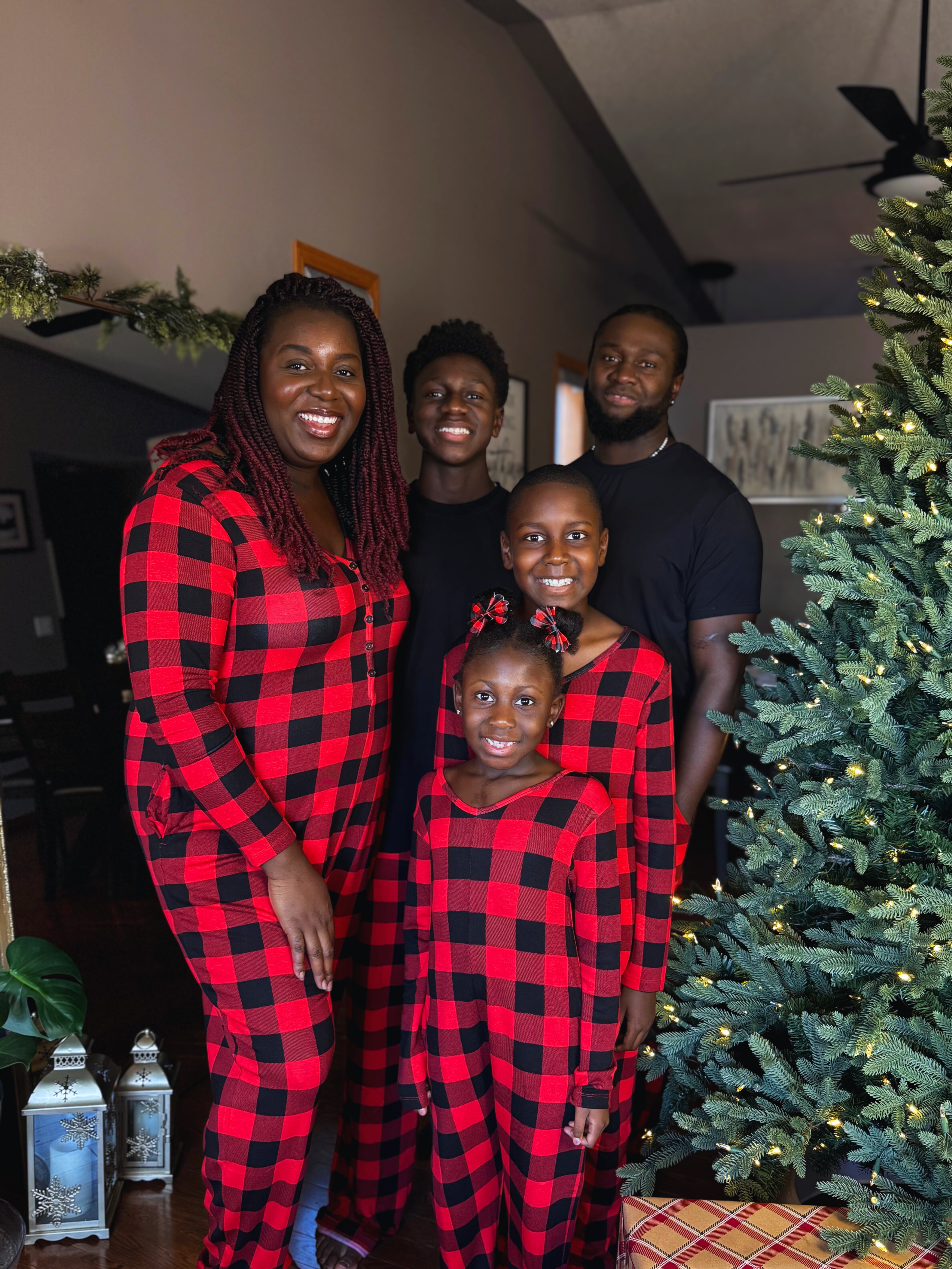 Kids Friday Romper in Red Buffalo Plaid