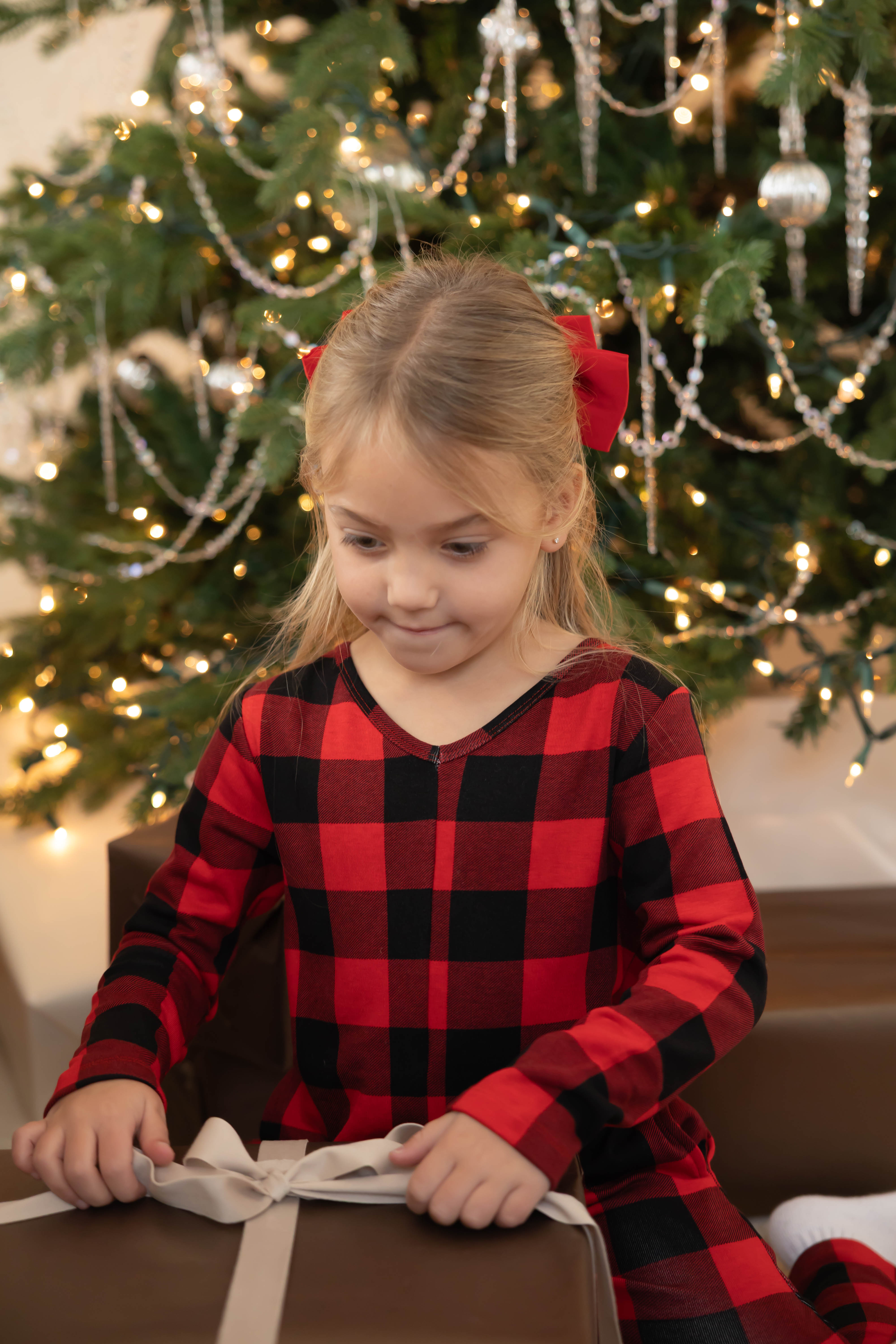 Kids Friday Romper in Red Buffalo Plaid
