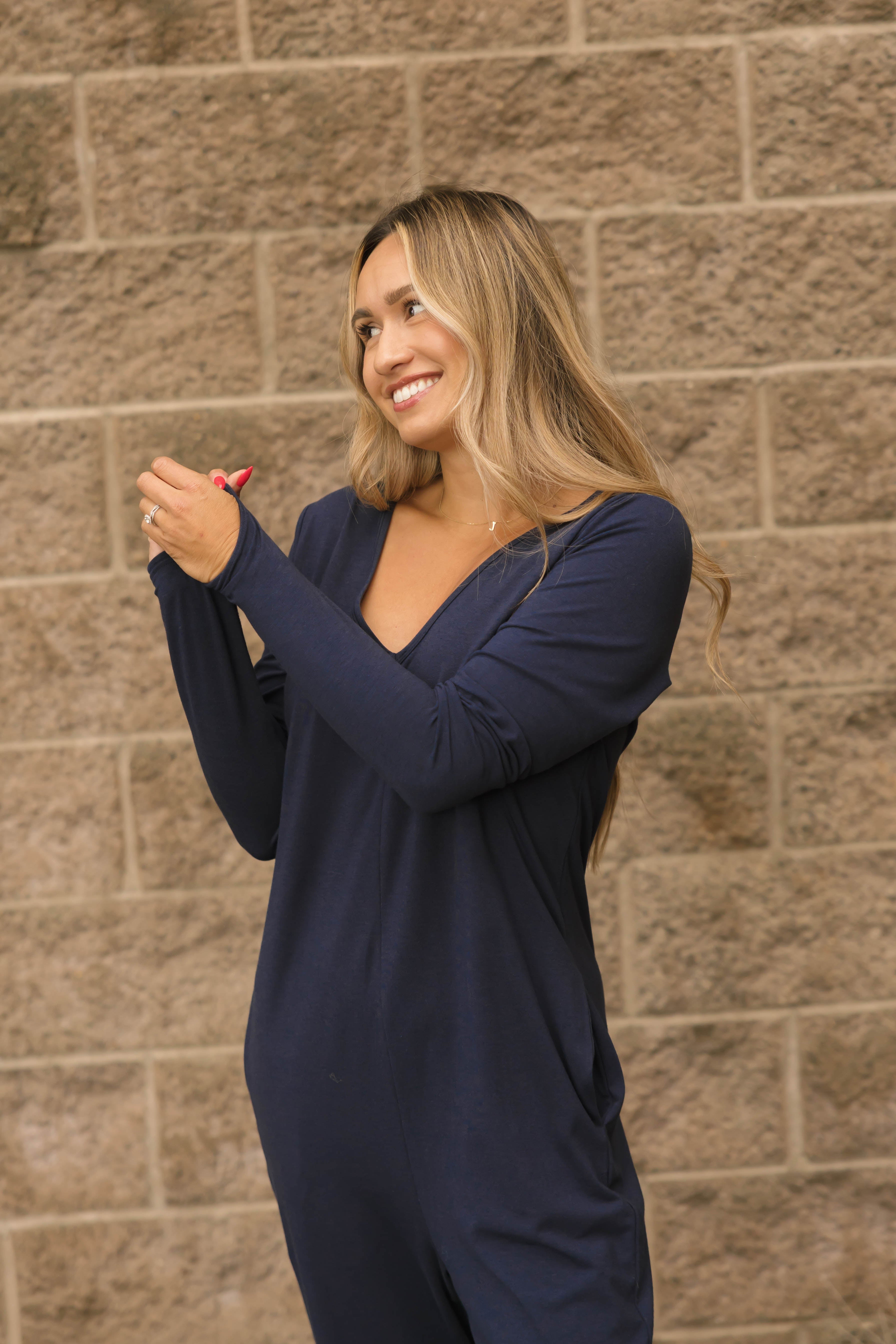 Friday Romper in Dark Navy