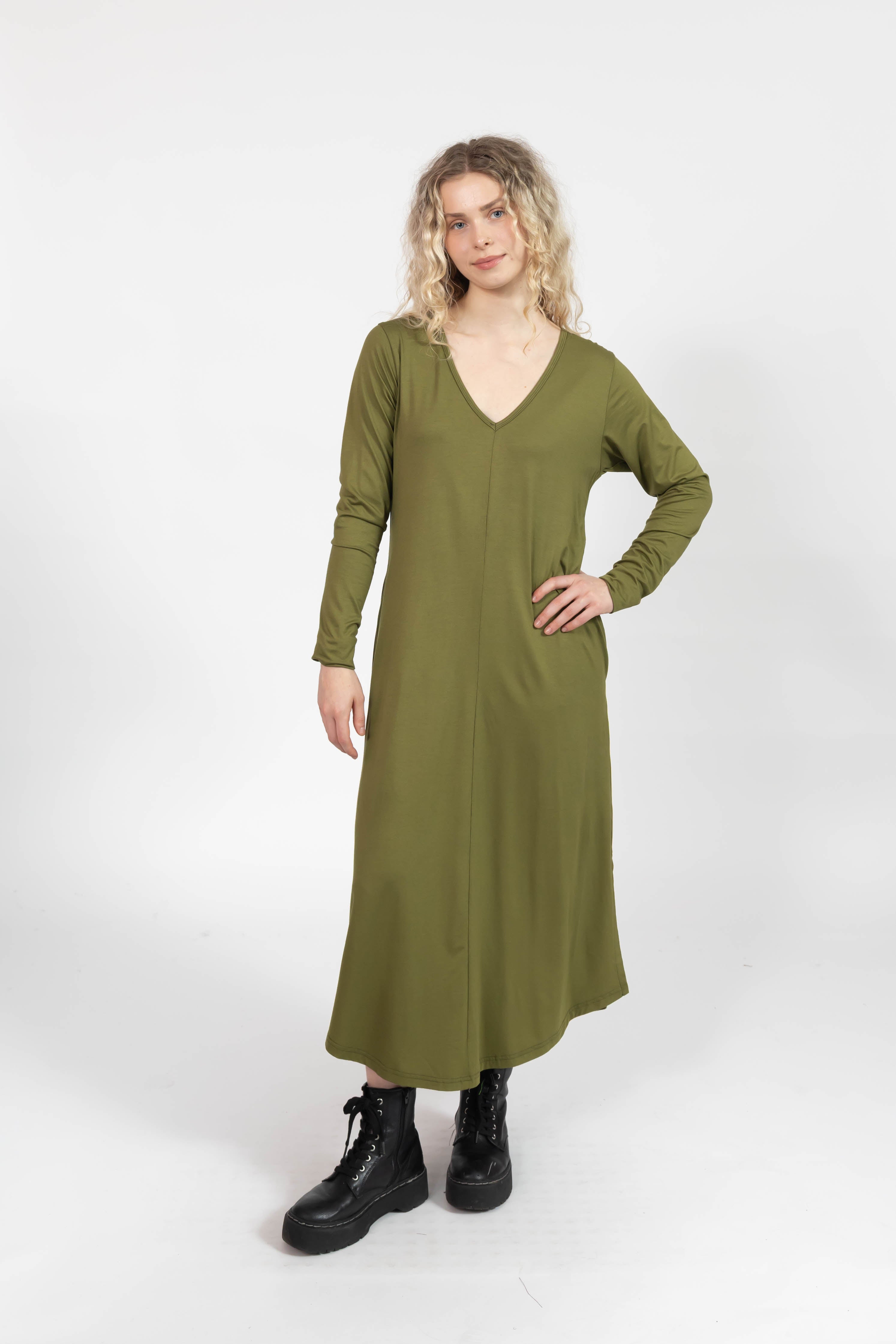 Friday Dress in Olive Green