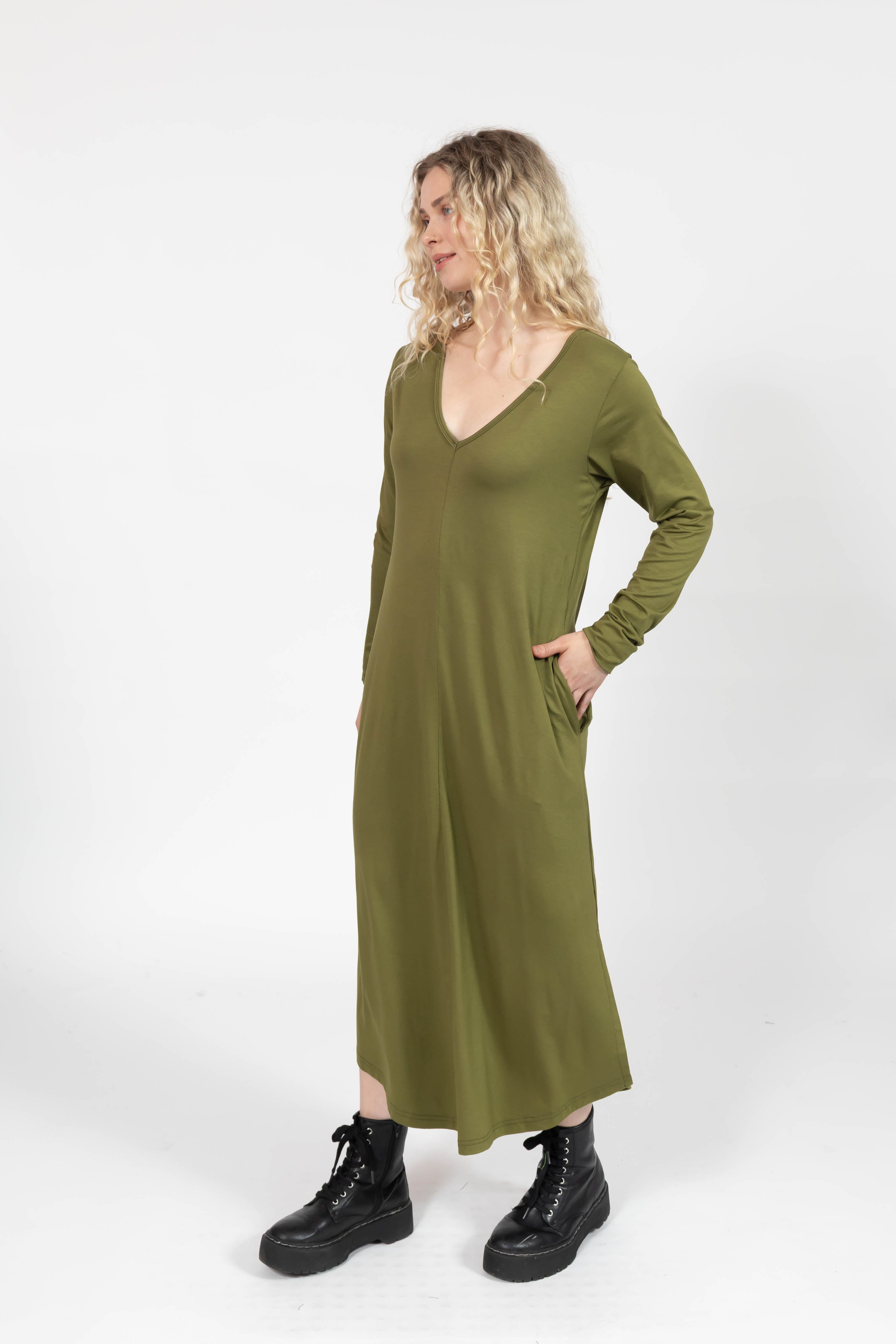 Friday Dress in Olive Green