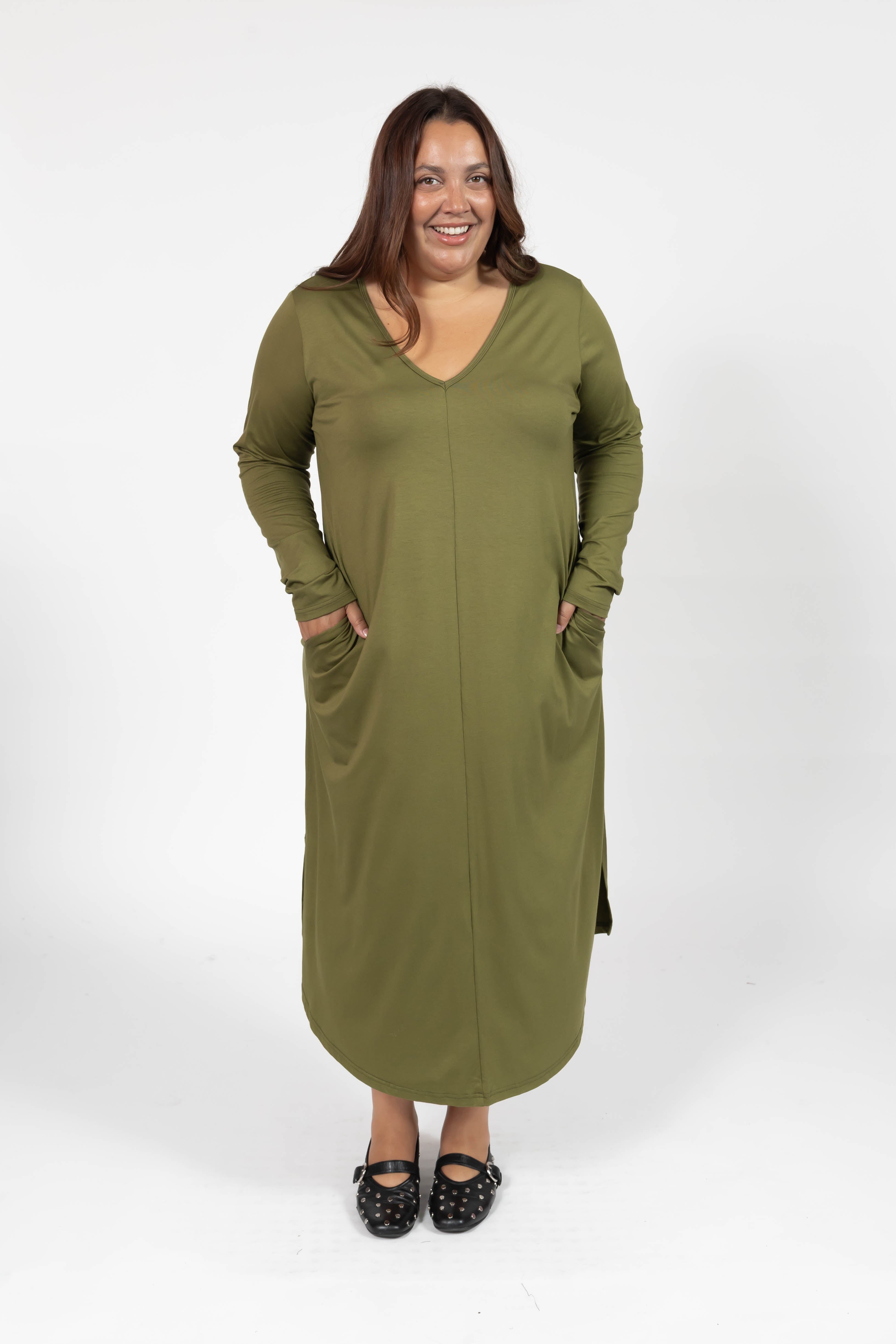 Friday Dress in Olive Green