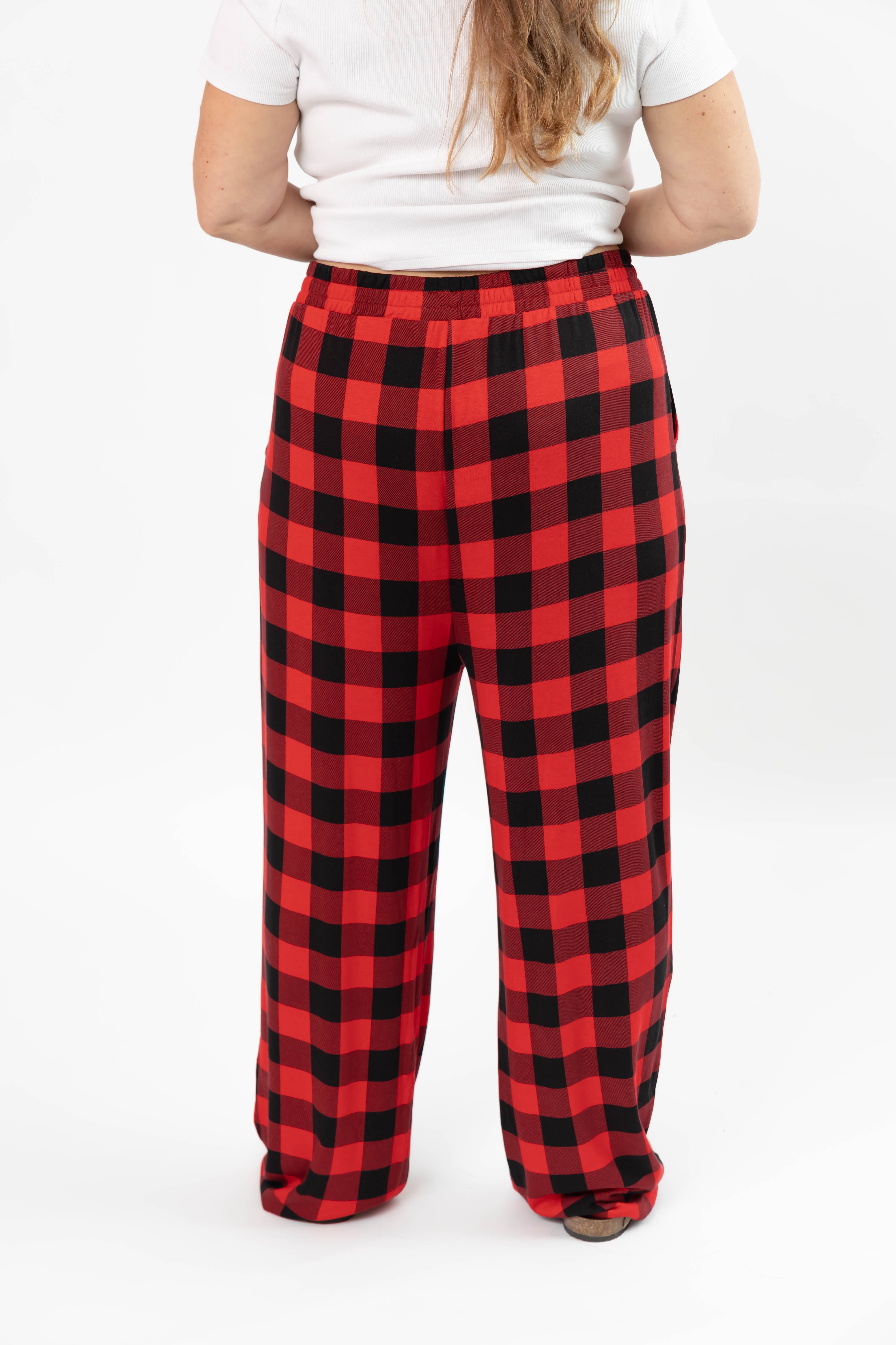 Unisex Friday Straight Leg Pant in Red Buffalo Plaid