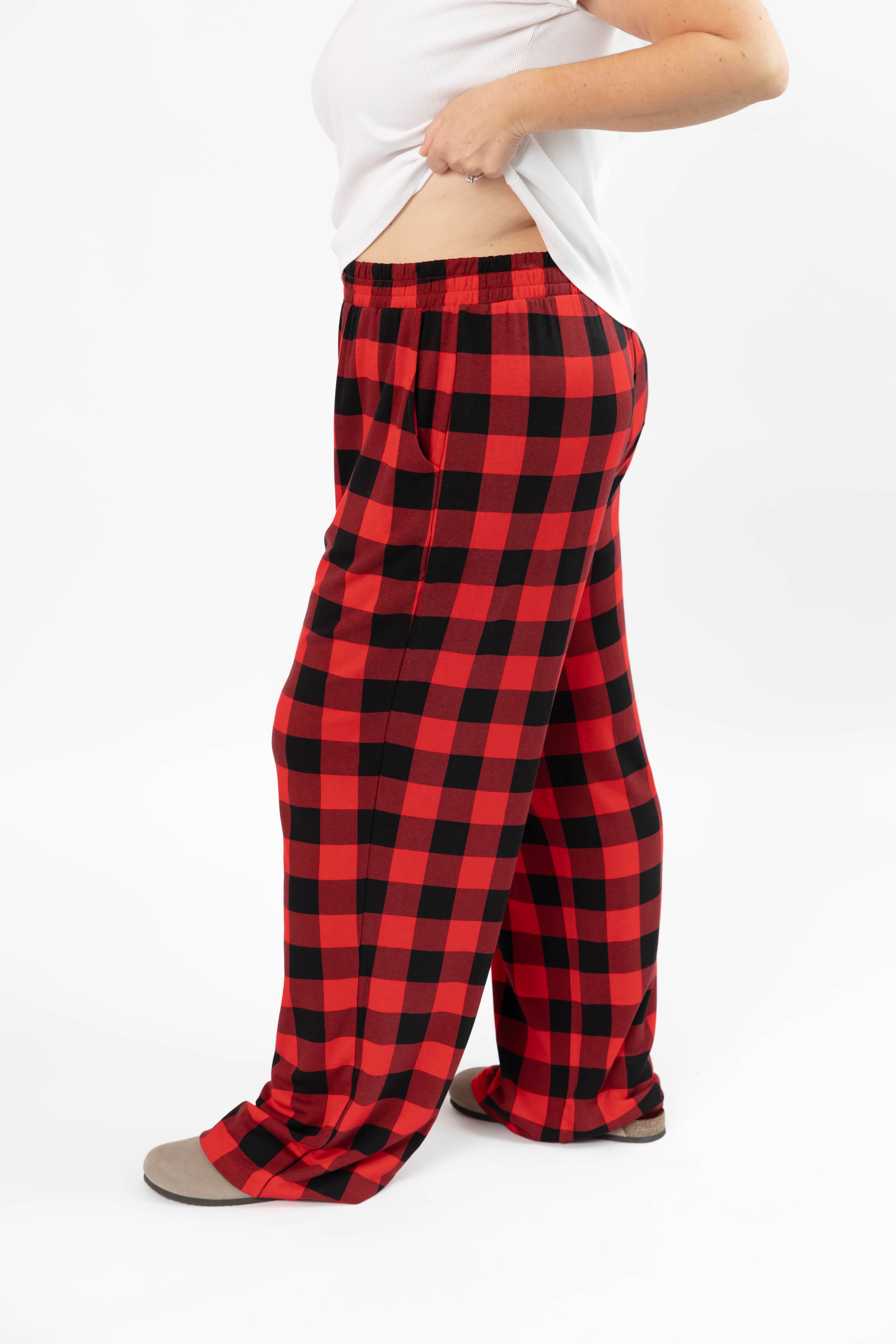 Unisex Friday Straight Leg Pant in Red Buffalo Plaid