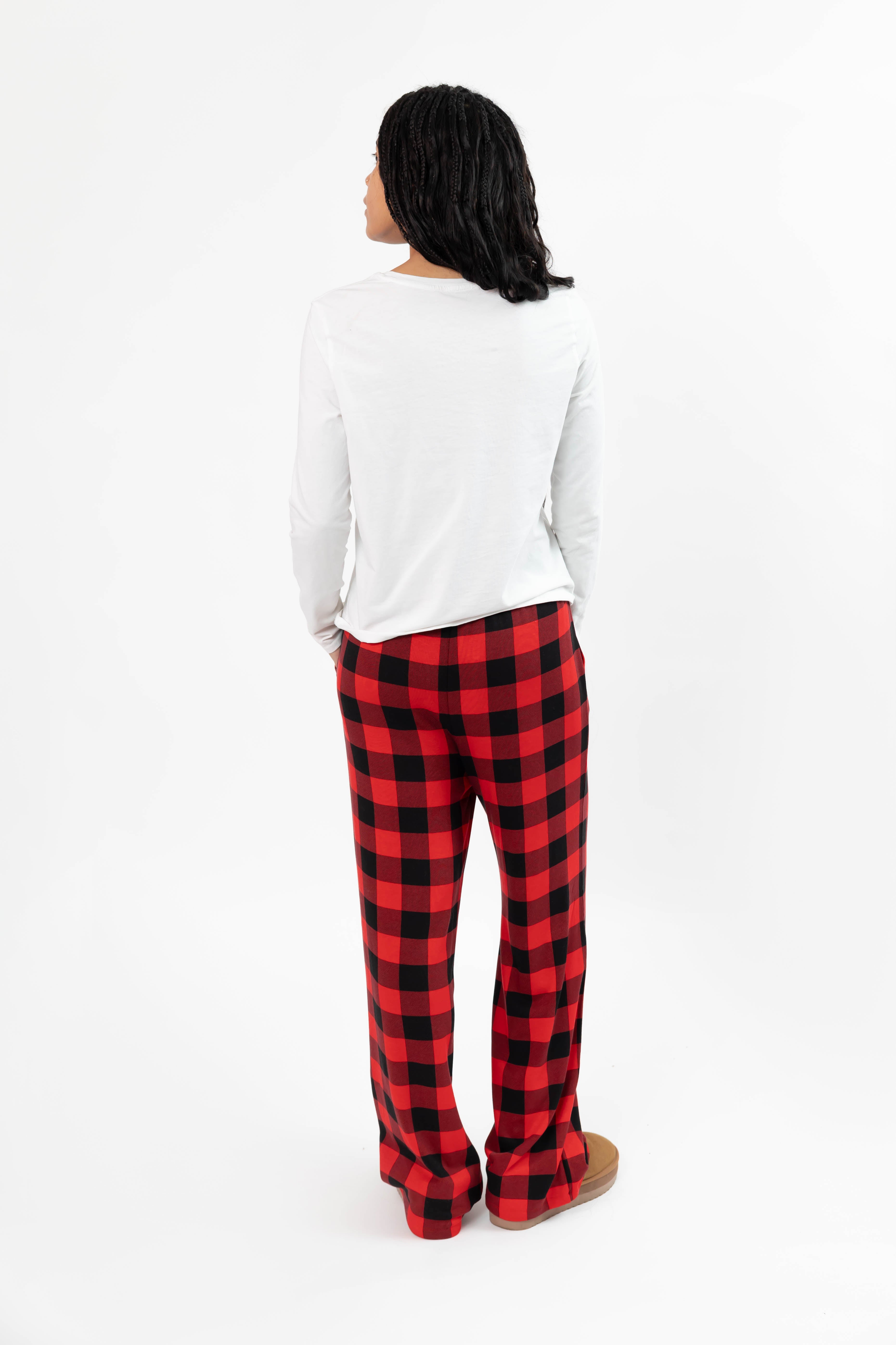 Unisex Friday Straight Leg Pant in Red Buffalo Plaid
