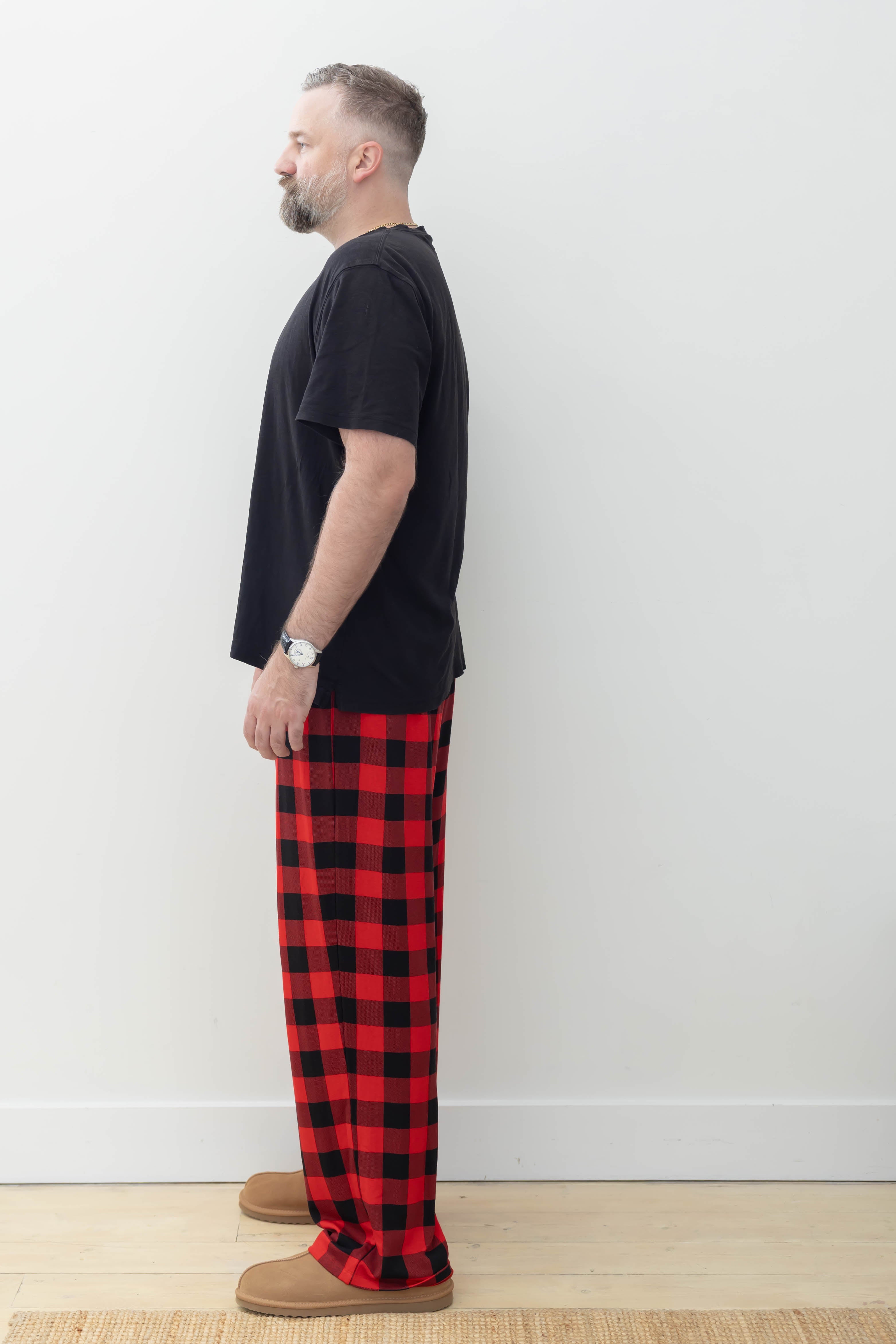 Unisex Friday Straight Leg Pant in Red Buffalo Plaid