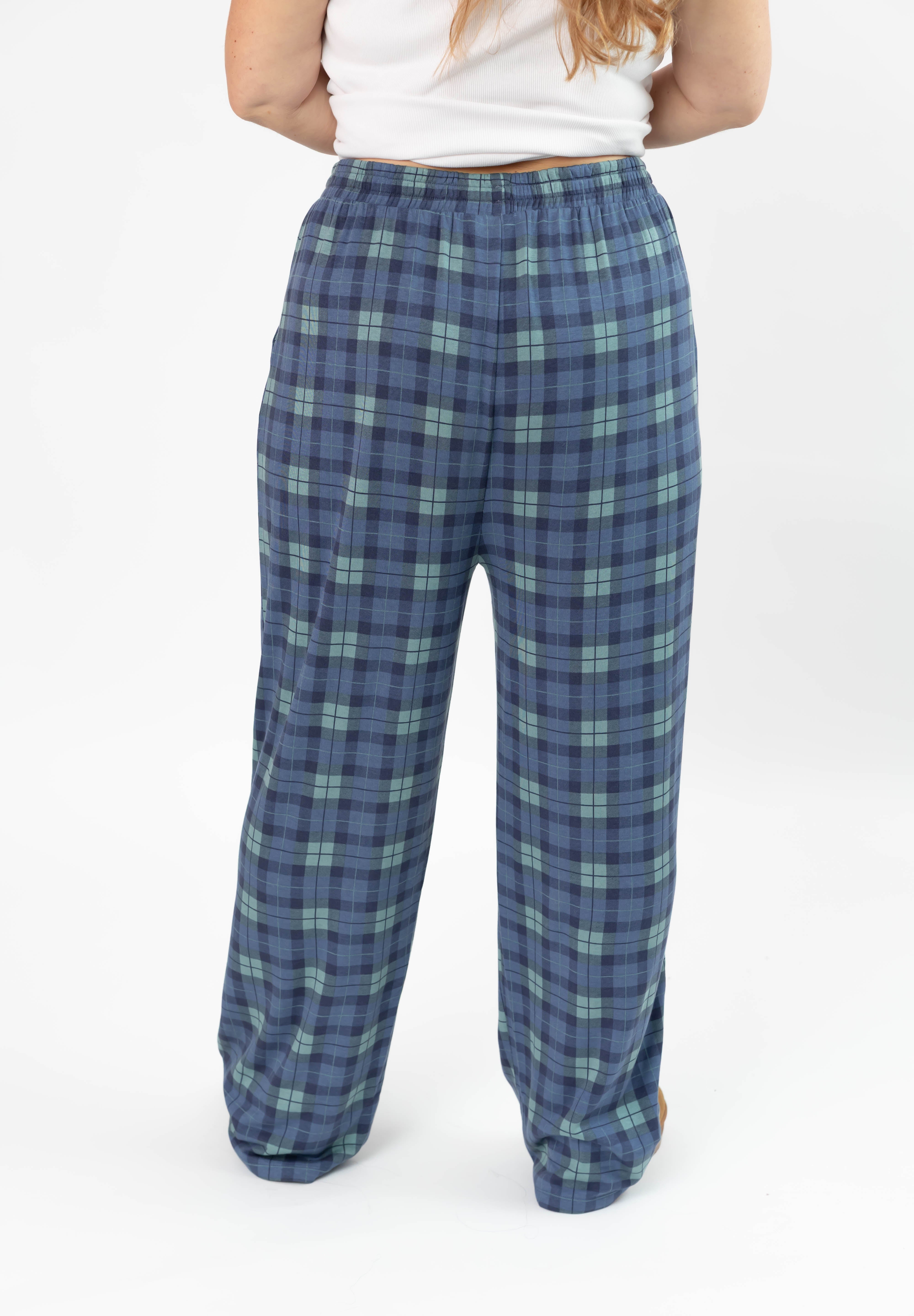 Unisex Friday Straight Leg Pant in Navy Plaid