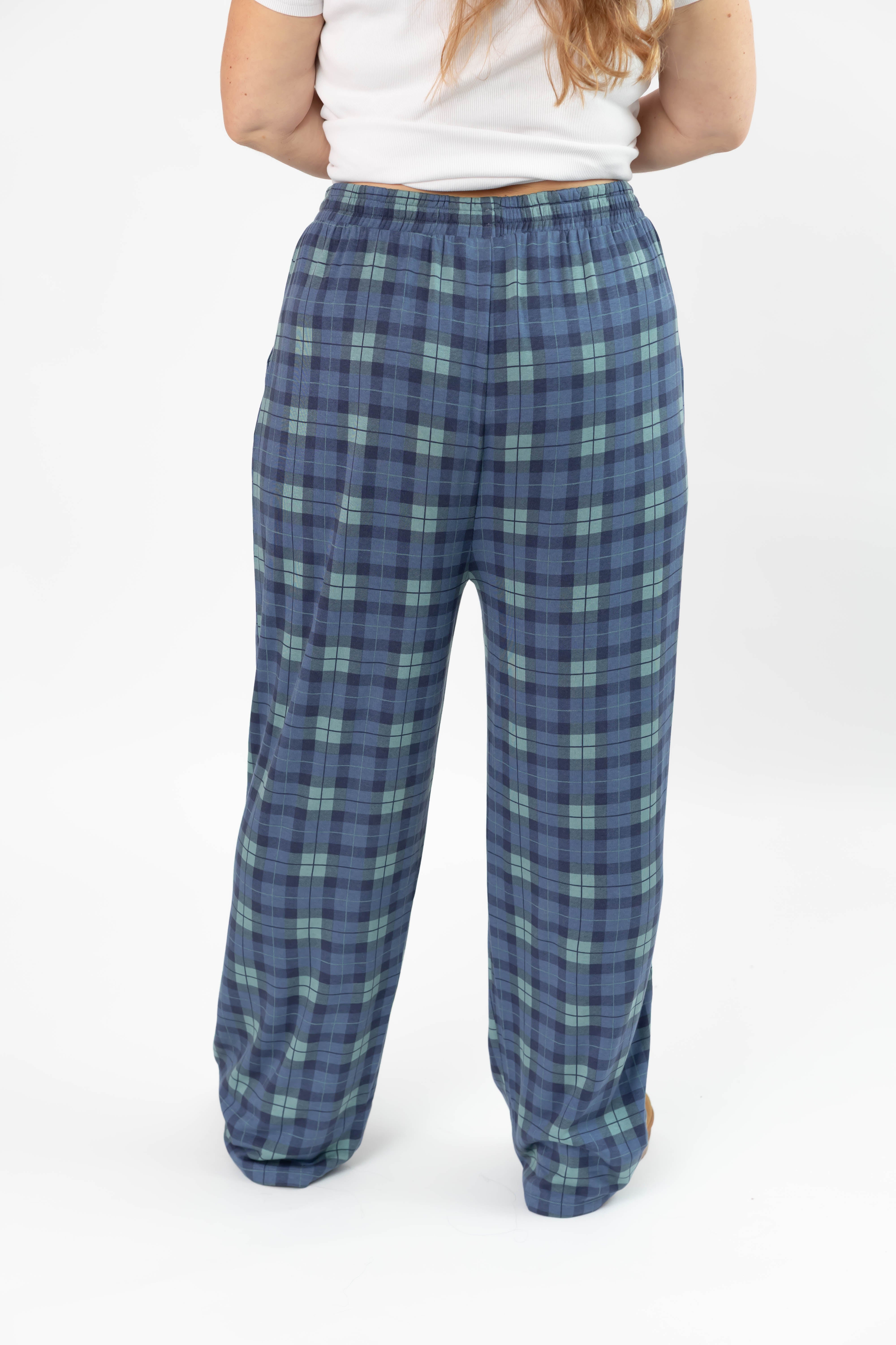 Unisex Friday Straight Leg Pant in Navy Plaid