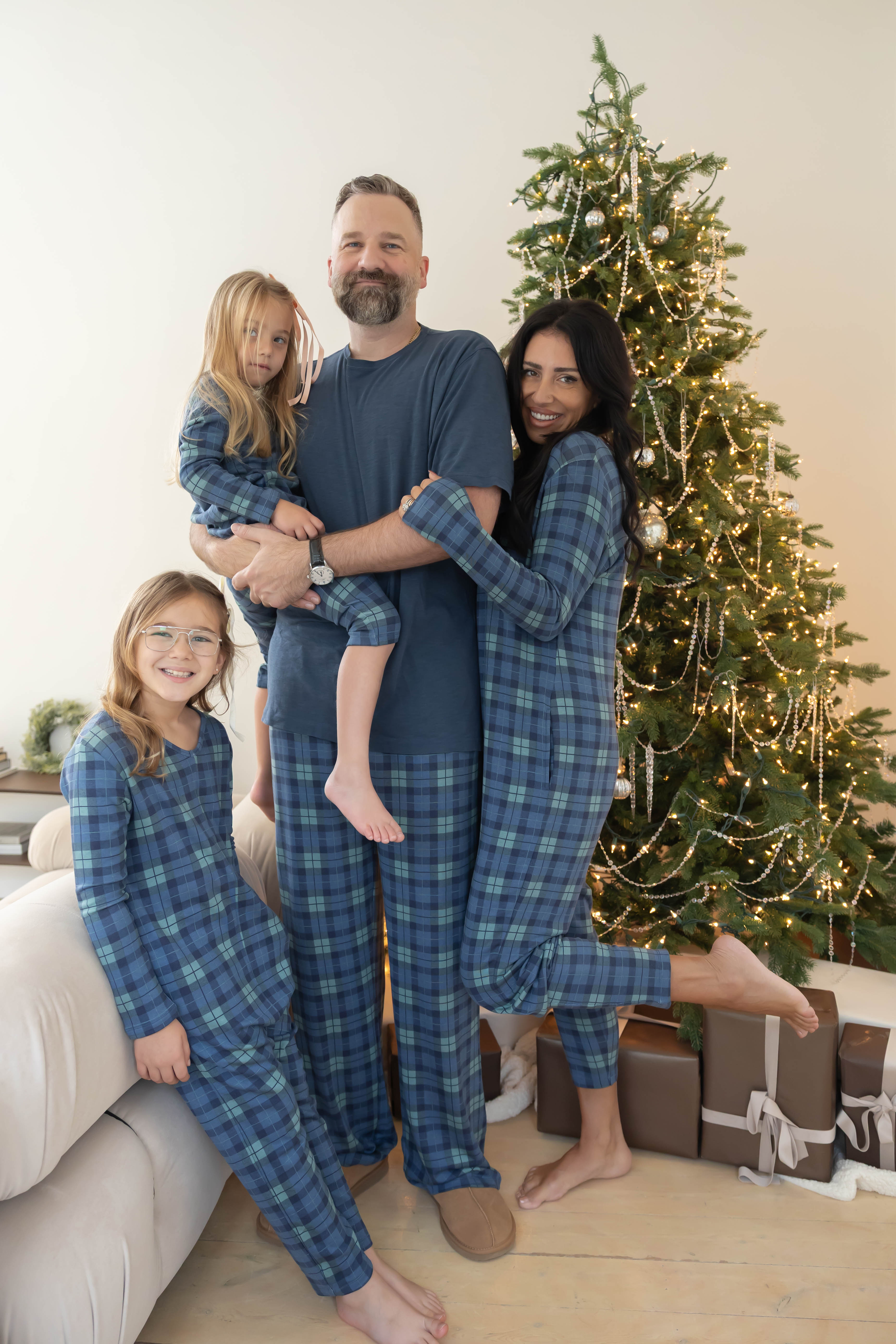 Unisex Friday Straight Leg Pant in Navy Plaid